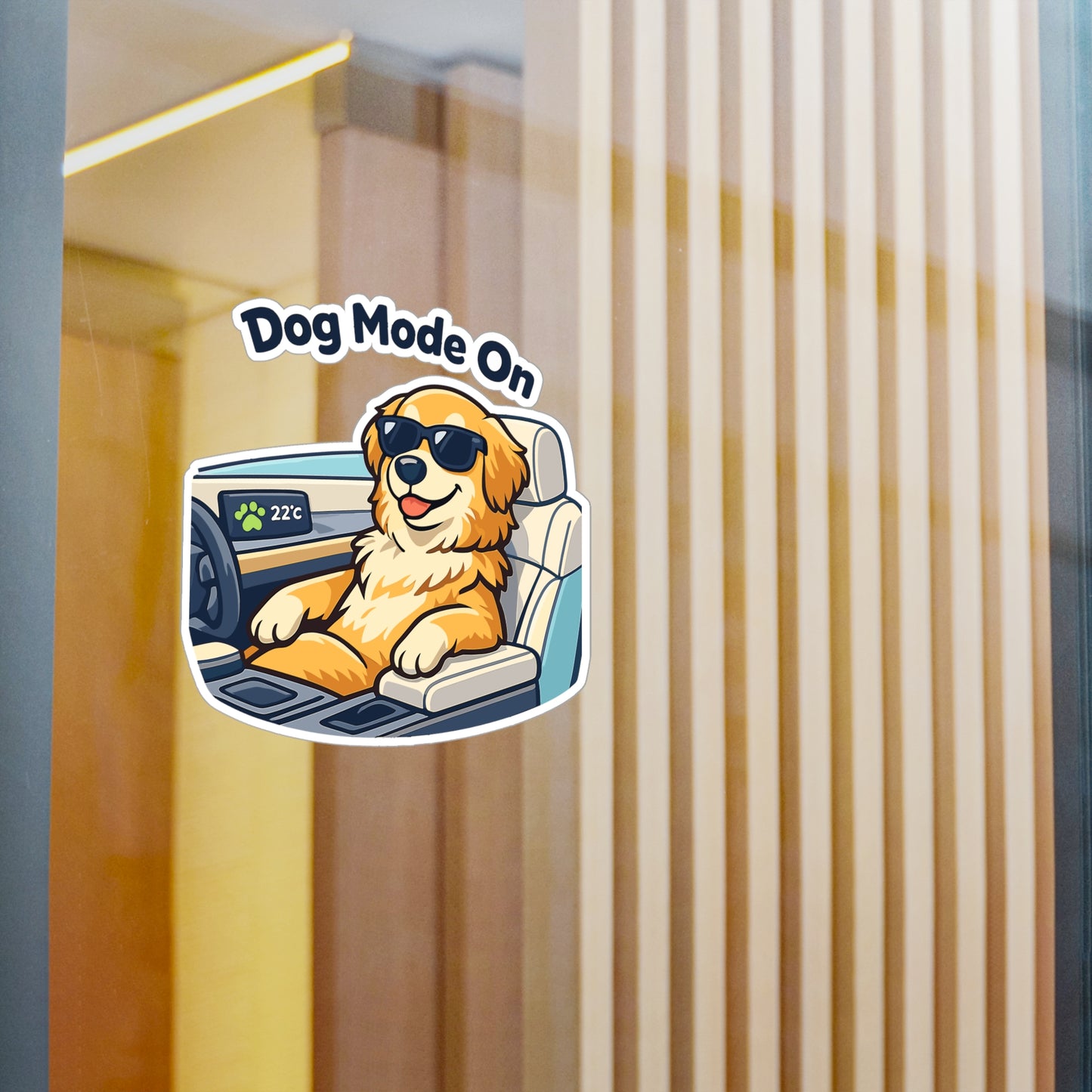 Electric Car Sticker Dog Mode On – Funny Waterproof Vinyl Decals for Electric Vehicle, Rechargeable Battery Laptop, Water Bottle
