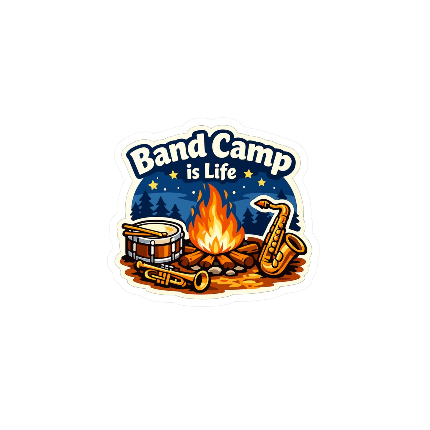 Marching Band Sticker Band Camp is Life Waterproof Vinyl Decals for Laptop Water Bottle, Drummer Band Director Mellophone Gift