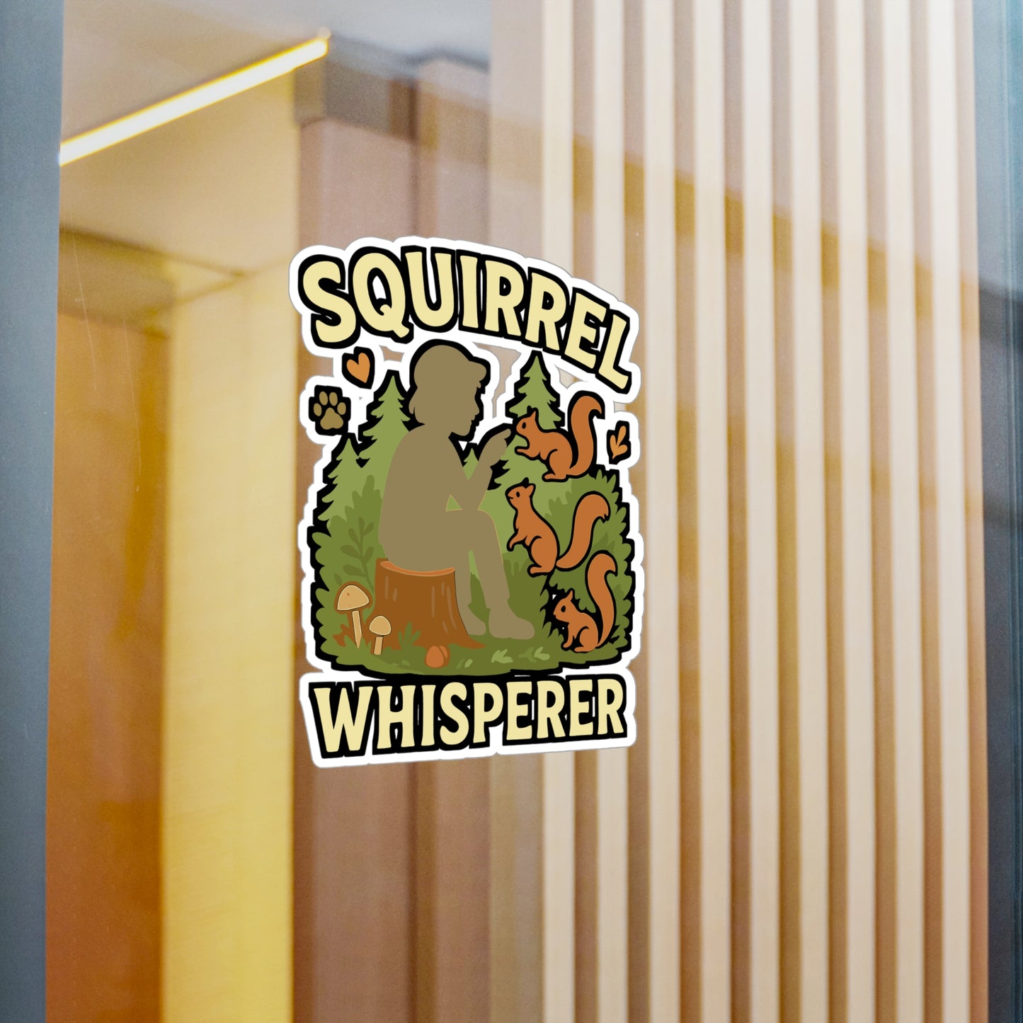 Squirrel Sticker – Squirrel Whisperer Decals for Hunter, Hunting, Feeding Fans, Waterproof Vinyl for Laptop, Water Bottle