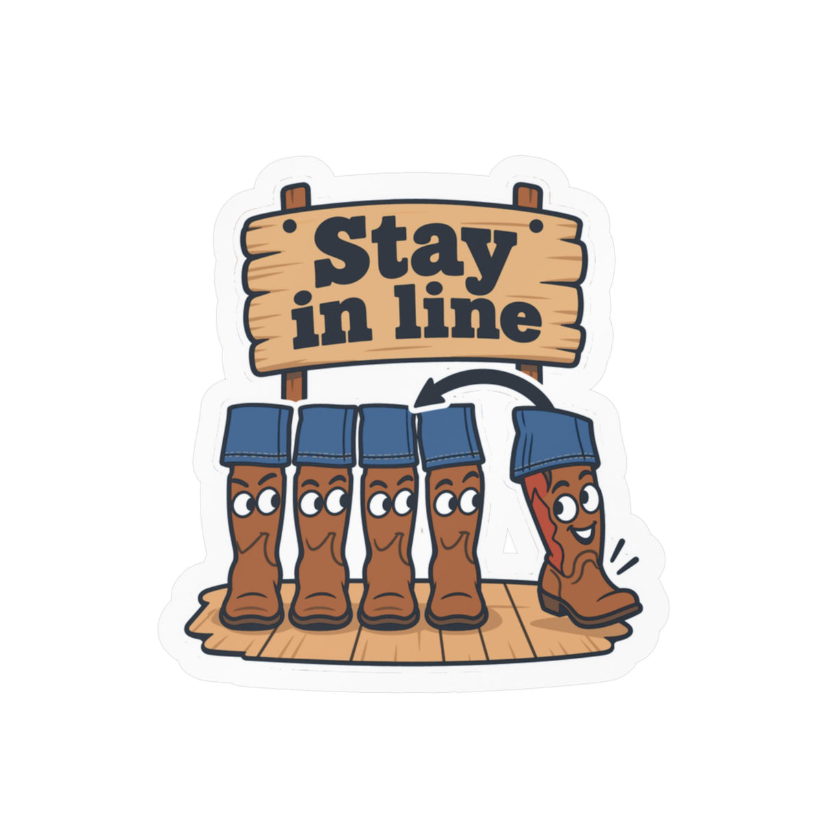 Line Dance Sticker - Stay in Line Design for Country Dancers, Western Decals for Laptop and Water Bottle
