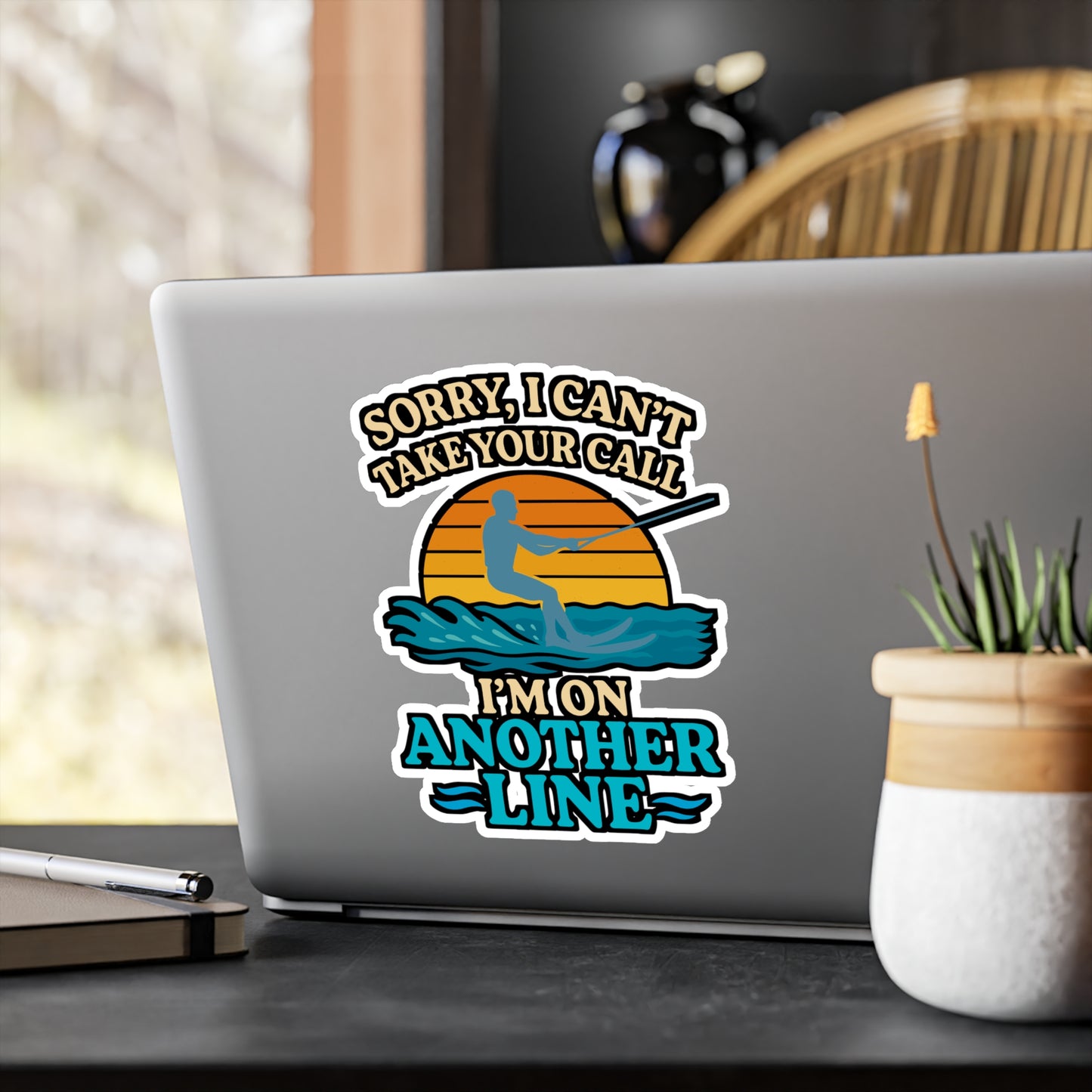 Sorry I Can't Take Your Call I'm On Another Line – Skiing Sticker for Laptop, Water Bottle, Vinyl Decal, Snowboard Gift, Winter Sports
