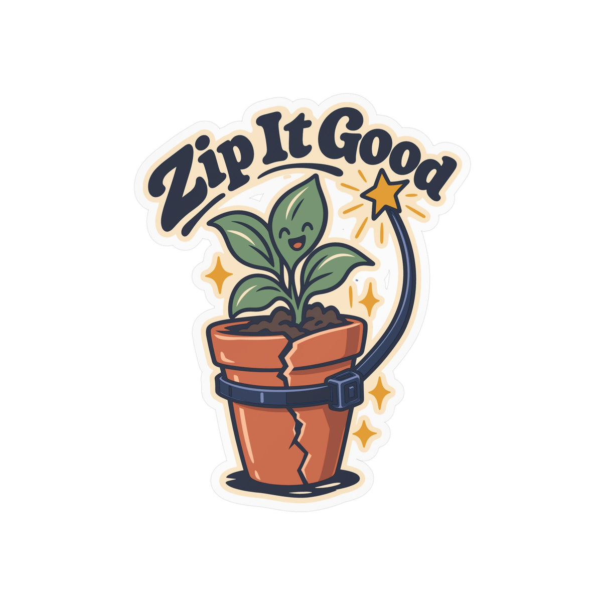 Upcycling Sticker - Zip It Good Recycling Art for Sustainability Fans, Decals for Laptop and Water Bottle