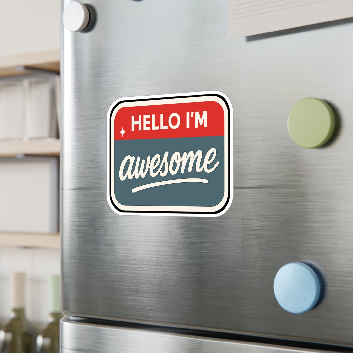 Hello I'm Awesome - Confidence Sticker for Laptop, Water Bottle - Motivational Gift for Teens & Students