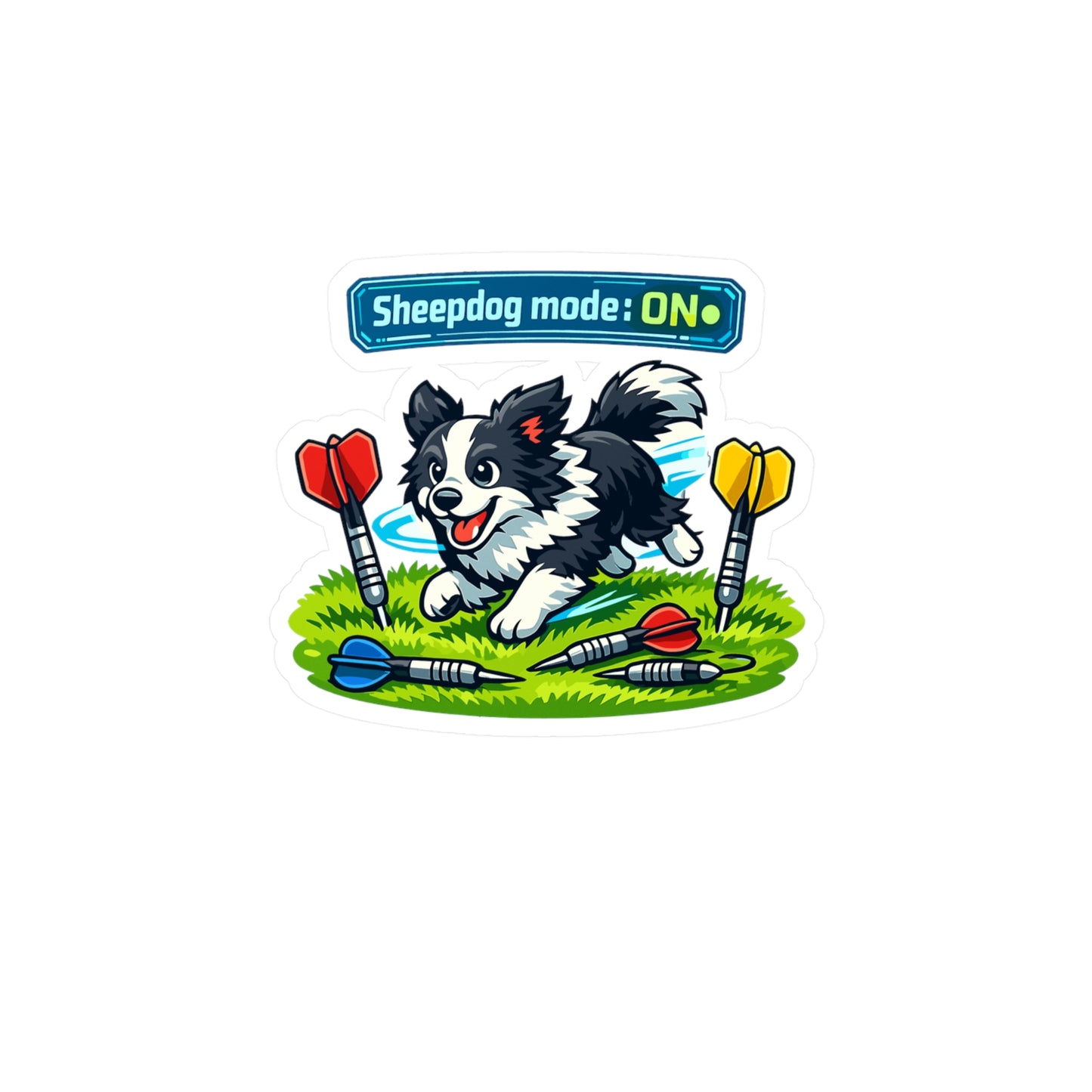 Dart Sticker Sheepdog mode: ON Funny Drinking Team Decals for Dartboard Fans Waterproof Vinyl for Laptop Water Bottle Arrow