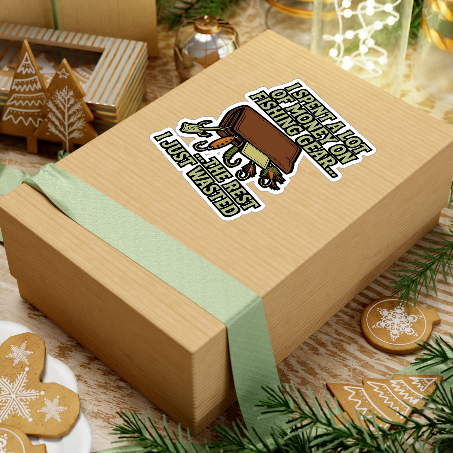 Fishing Sticker – I Spent A Lot Of Money On Fishing Gear Decal, Waterproof Angler Vinyl Sticker for Tackle Box, Laptop, Bait Enthusiasts