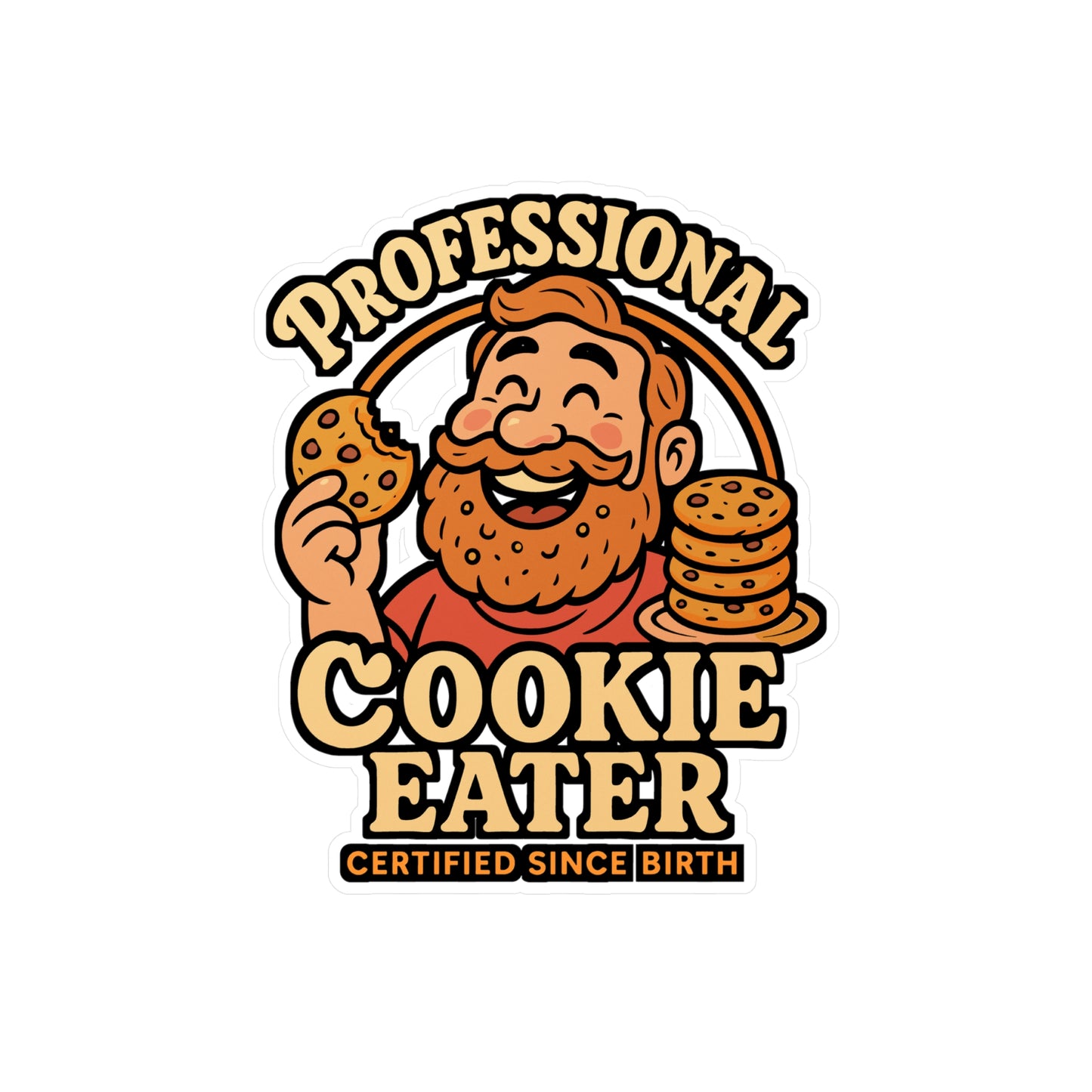 Professional Cookie Eater – Funny Sticker for Laptop or Water Bottle | Vinyl Baking Decal, Cookie Lover Gift