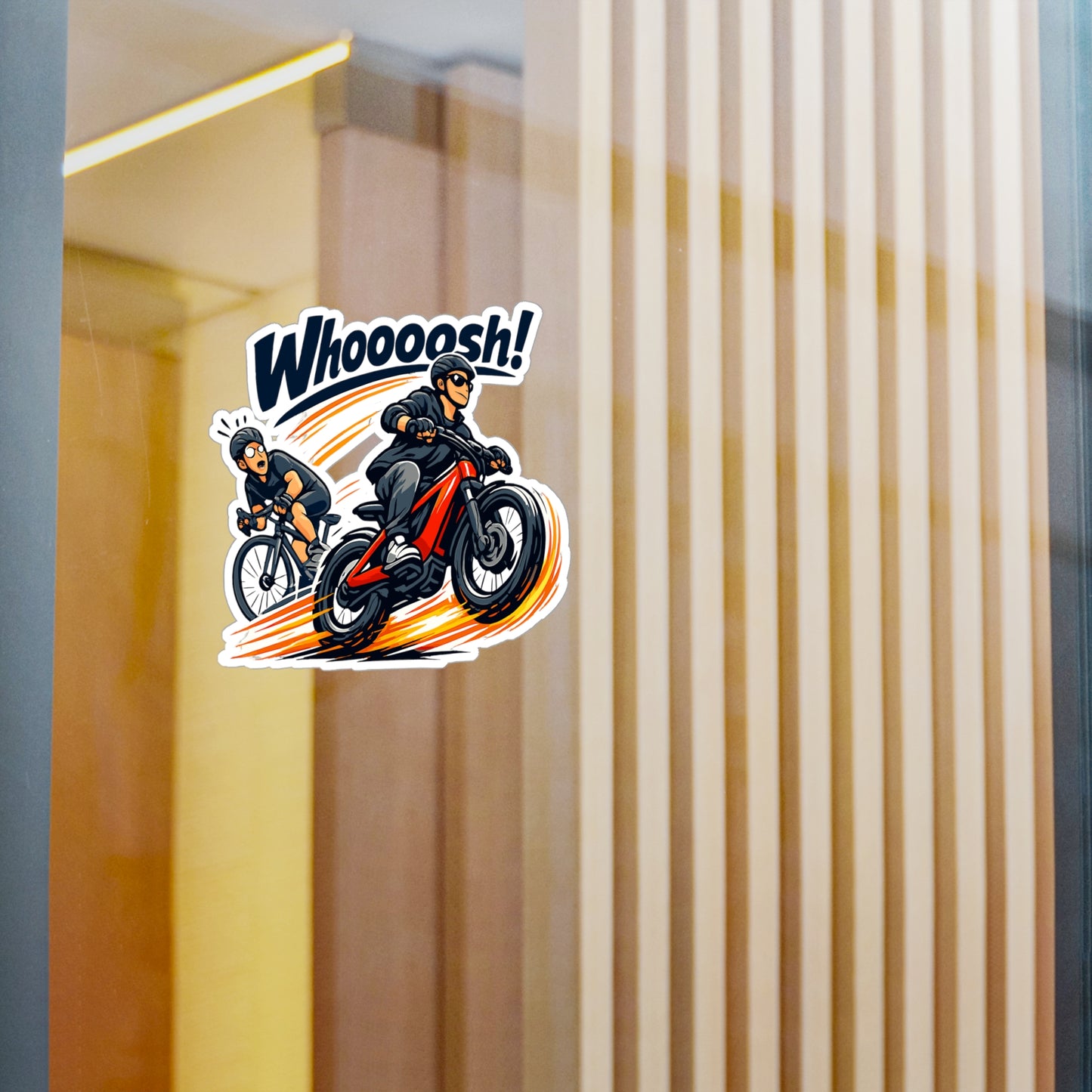 E-Bike Sticker Whoooosh! Electric Bike Decals Waterproof Vinyl for Laptop, Water Bottle eCycling e Cyclist