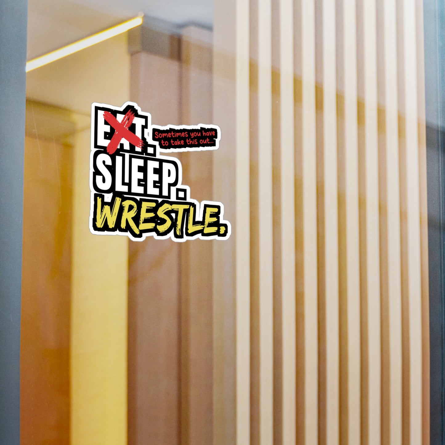 Eat Sleep Wrestle - Wrestle Sticker for Wall, Laptop, Window, Truck, Car Wrestle Gift Vinyl Wrestling Decal Sticker