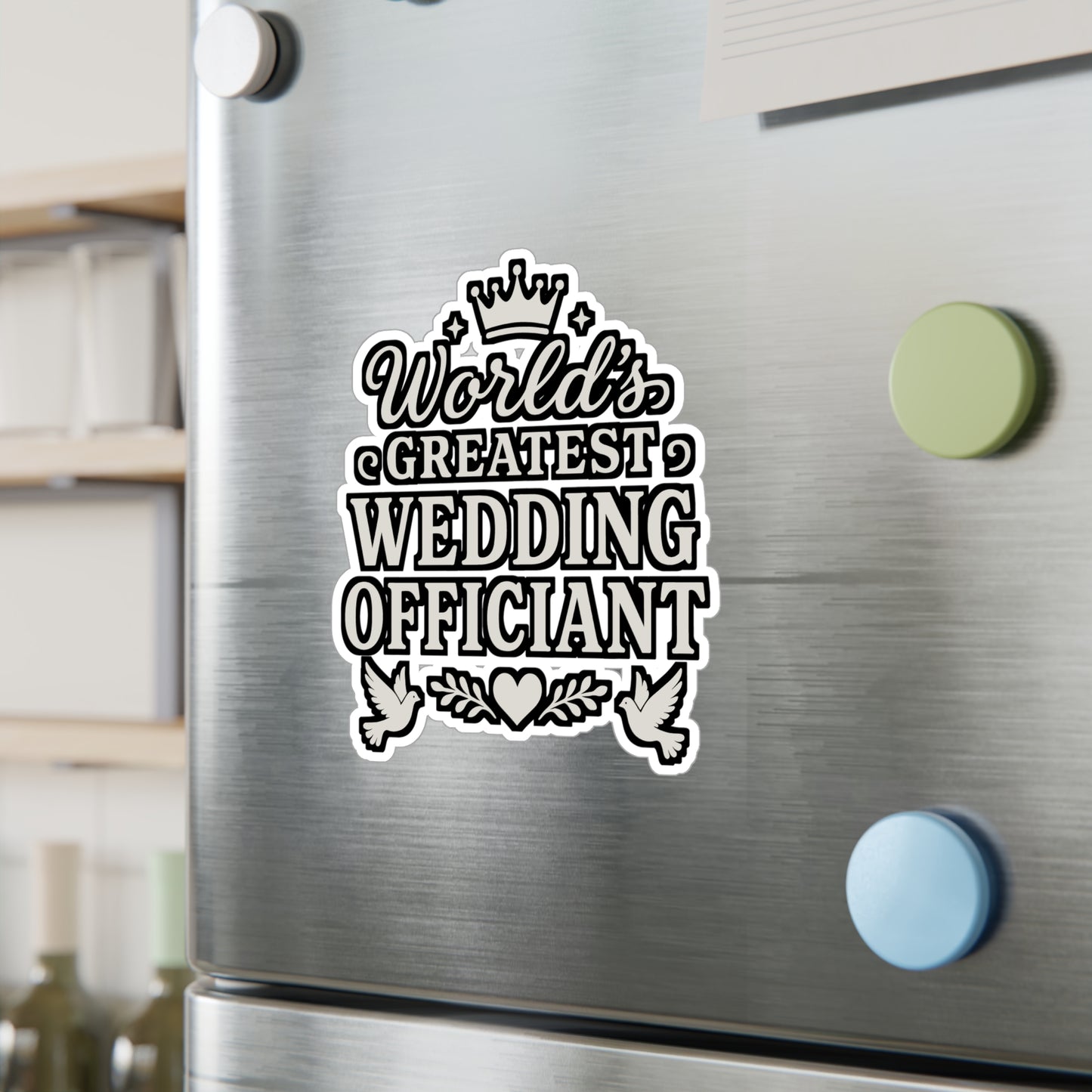 World’s Greatest Wedding Officiant – Wedding Officiant Sticker for Laptop, Water Bottle & Vinyl Decal | Marriage Ceremony Gift