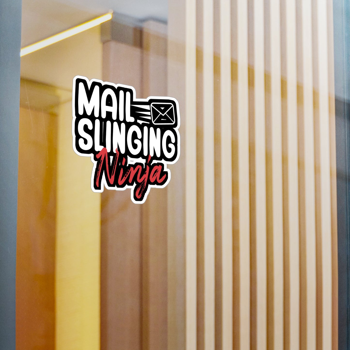 Mail slinging ninja - Postal worker Sticker for Wall, Laptop, Window, Truck, Car Postal worker Gift Vinyl Funny postal worker Decal Sticker