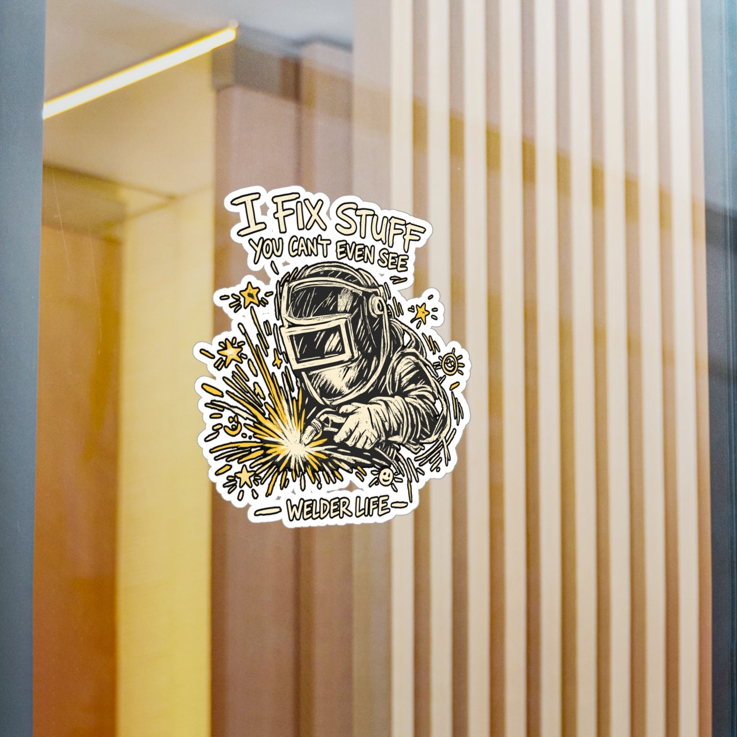 Welder Sticker Freehand und frech Welding Fabricator Arch Design Vinyl sticker decals for Laptop Water Bottle Waterproof