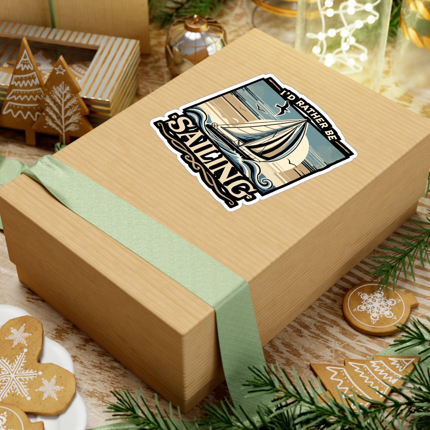 I'd Rather Be Sailing - Sailing Sticker for Laptop Sticker. Water Bottle Sticker, Vinyl Boating Decal - Sailing Gift