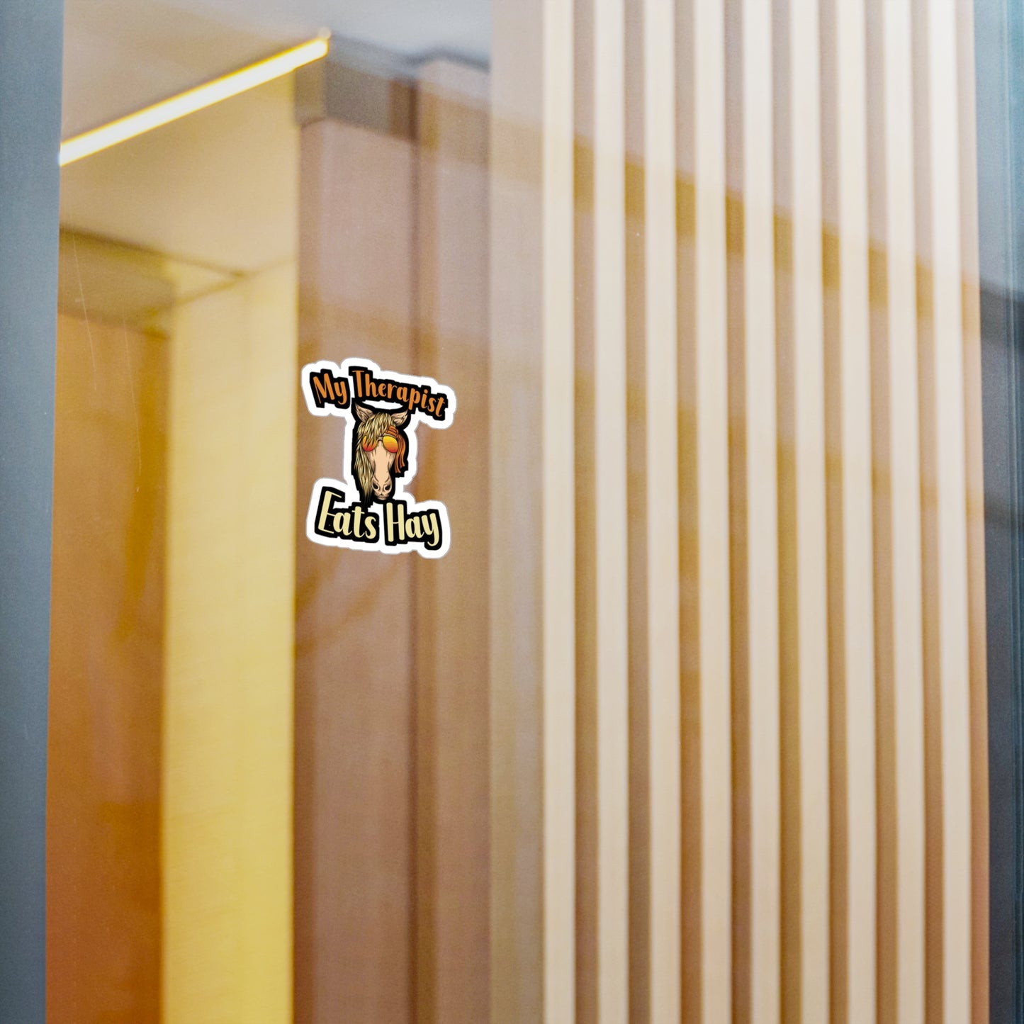 My Therapist Eats Hay - Horse Sticker for Wall, Laptop, Window, Truck, Car Horse Gift Vinyl Barn Decal Sticker