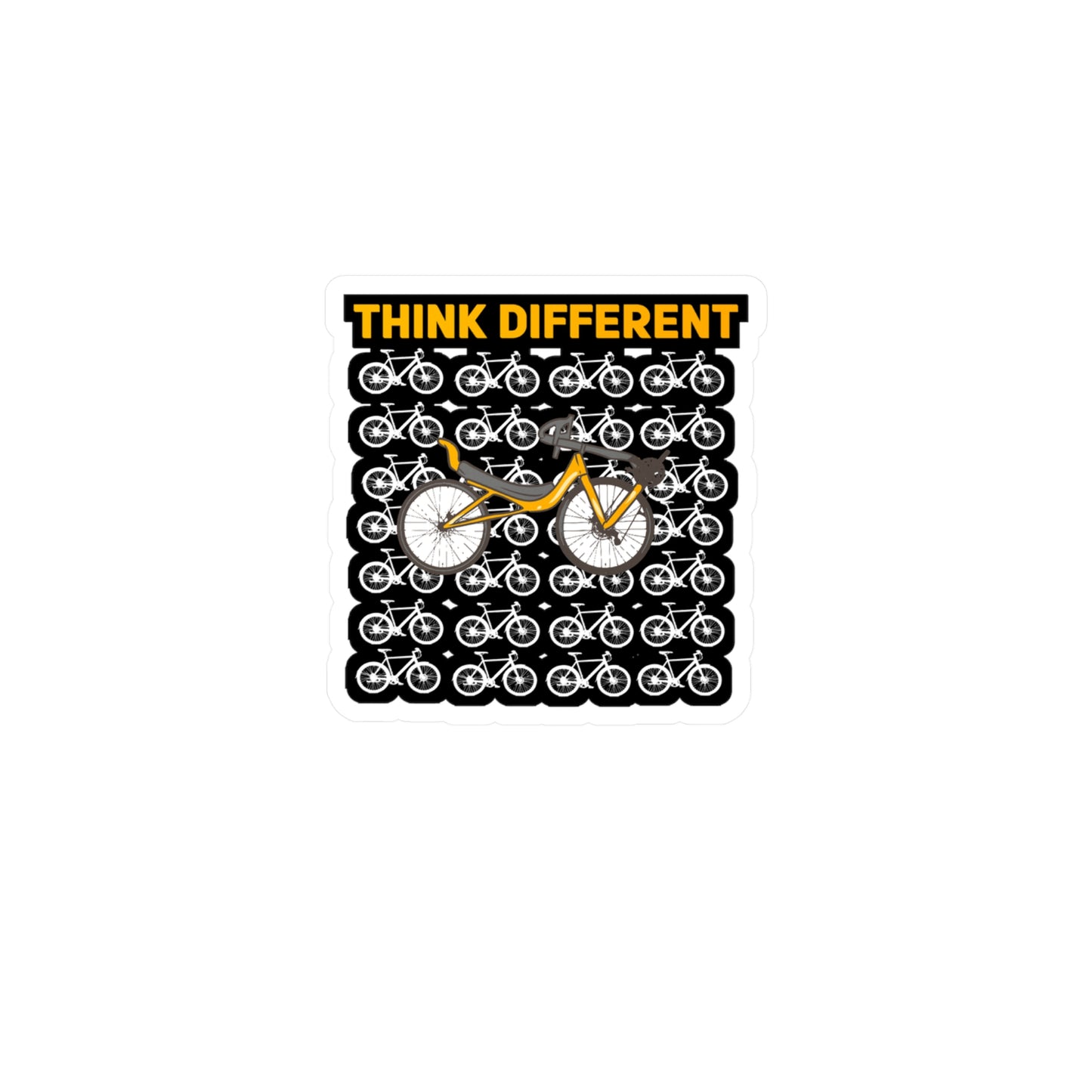 Recumbent Bike Think Different - Recumbent Sticker for Laptop Sticker. Water Bottle Sticker, Vinyl Fitness Decal - Recumbent Gift