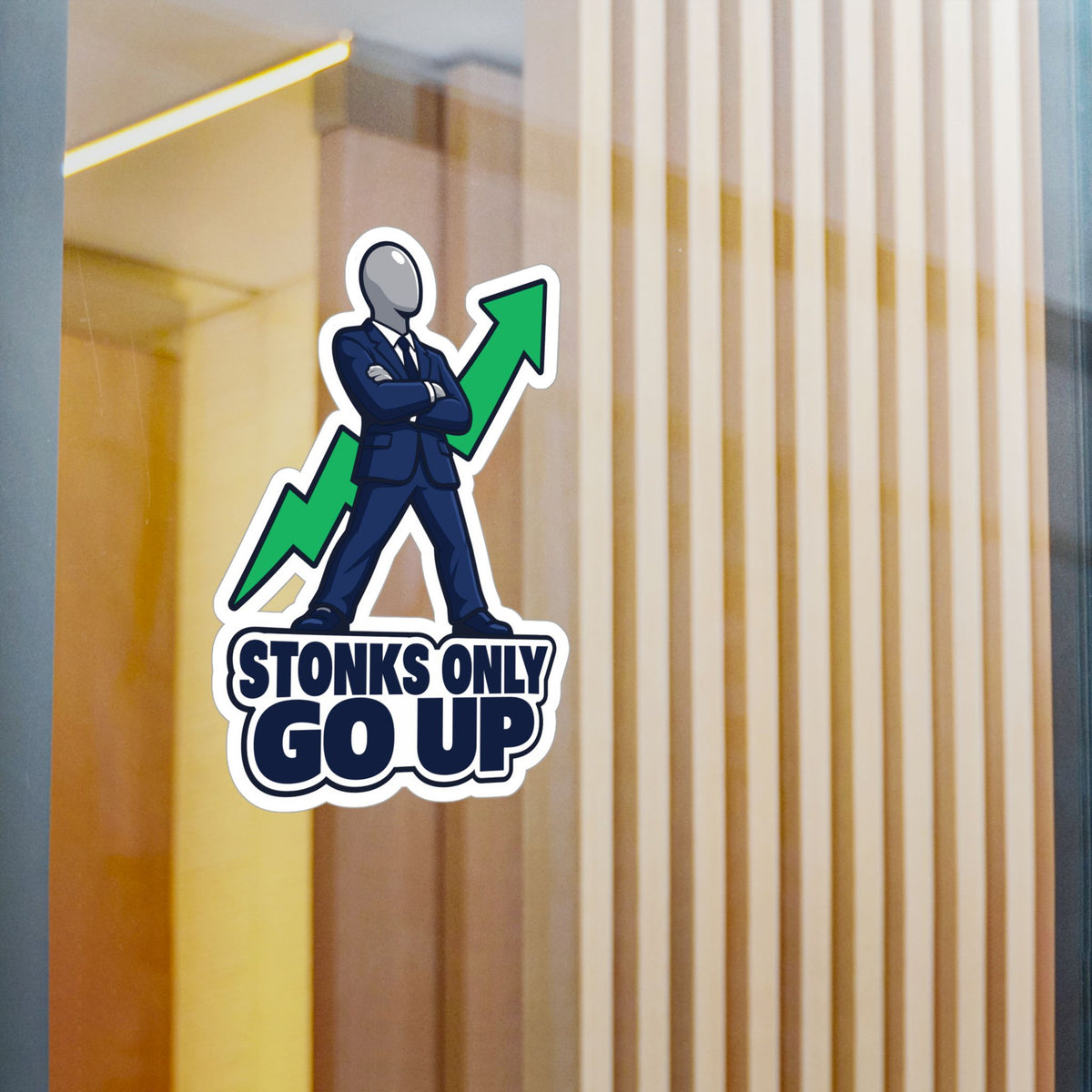 Day Trading Sticker - Stonks Only Go Up Decals for Stock Market Traders and Forex Fans, Laptop or Water Bottle Decor