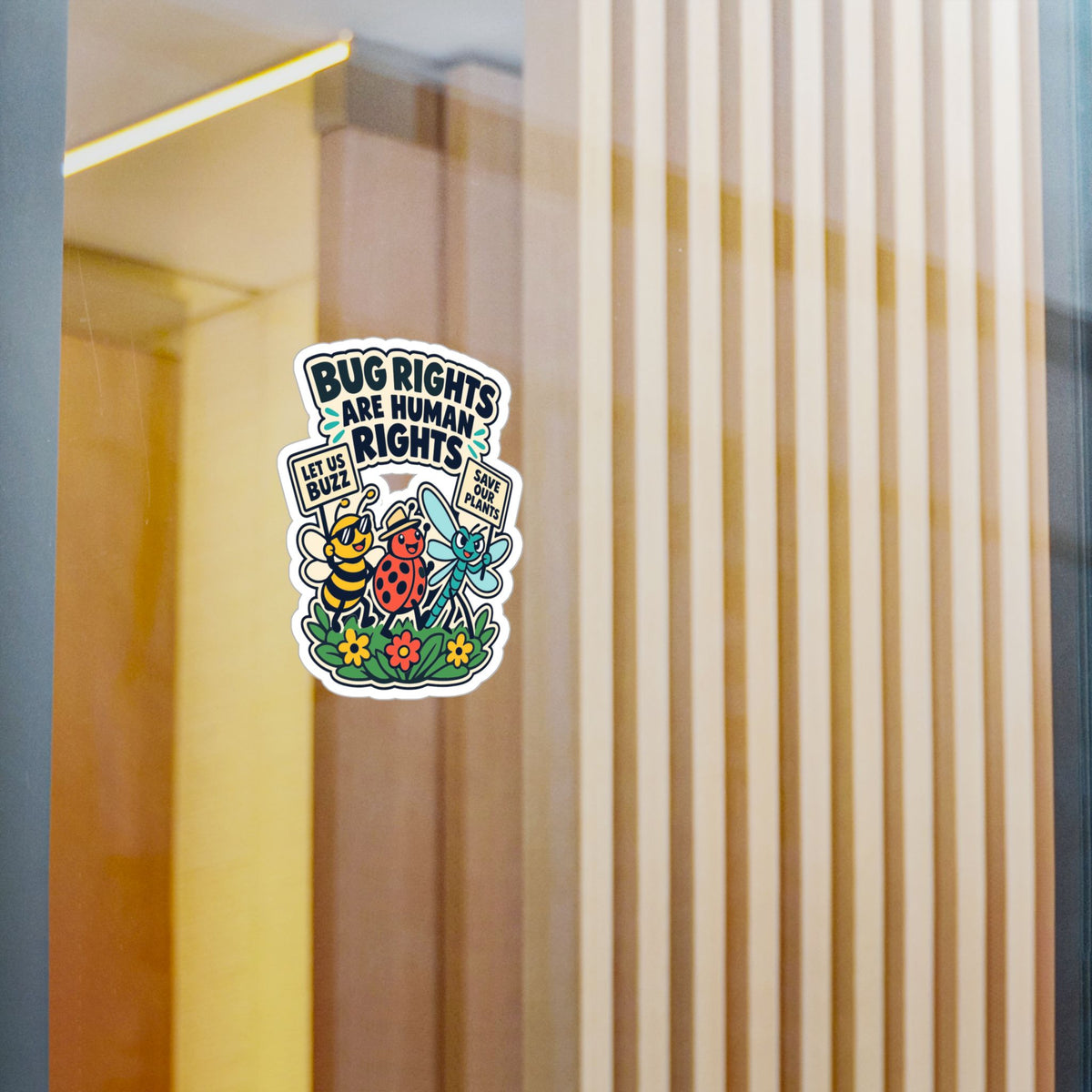 Plants Sticker – Bug Rights Are Human Rights, Dandelion Design for Nature and Friendship Lovers, decals for Laptop or Water Bottle