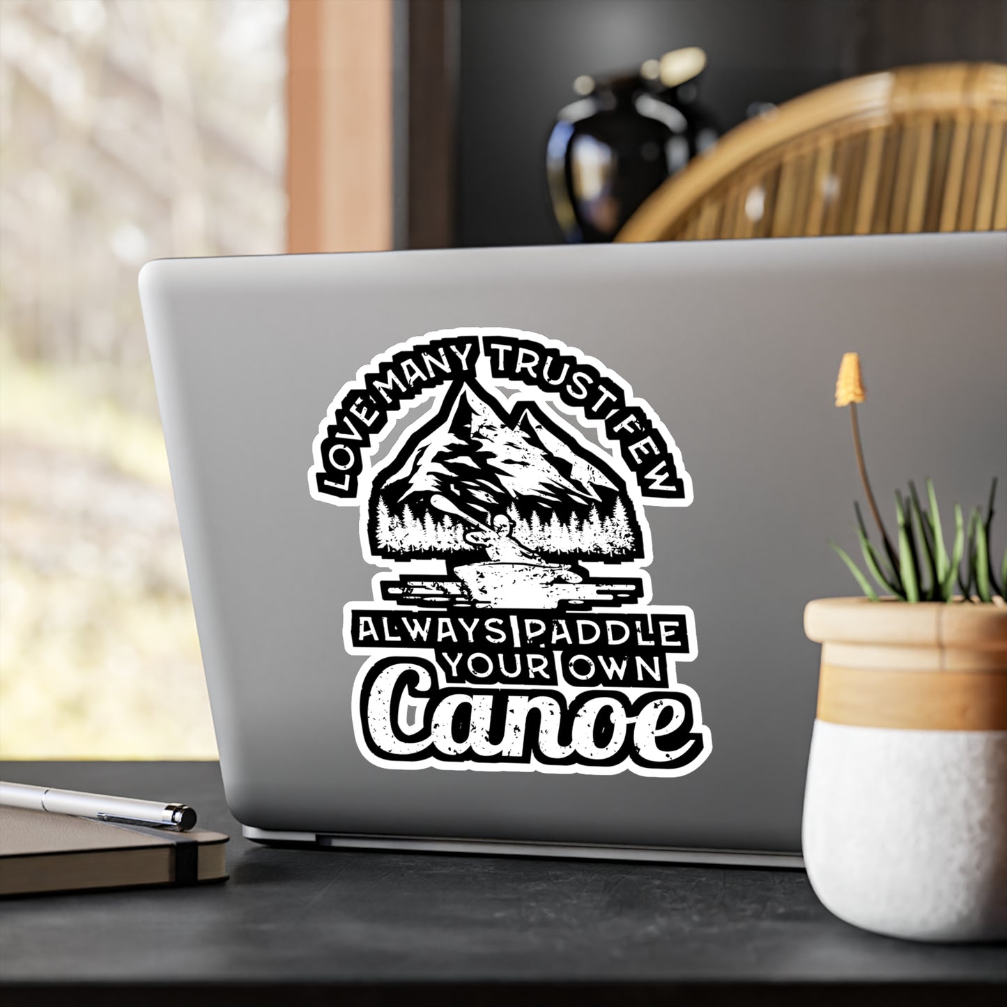 Love Many Trust Few Always Paddle Your Own Canoe - Canoe Sticker for Laptop Sticker. Water Bottle Sticker, Vinyl Canoeing Decal - Canoe Gift