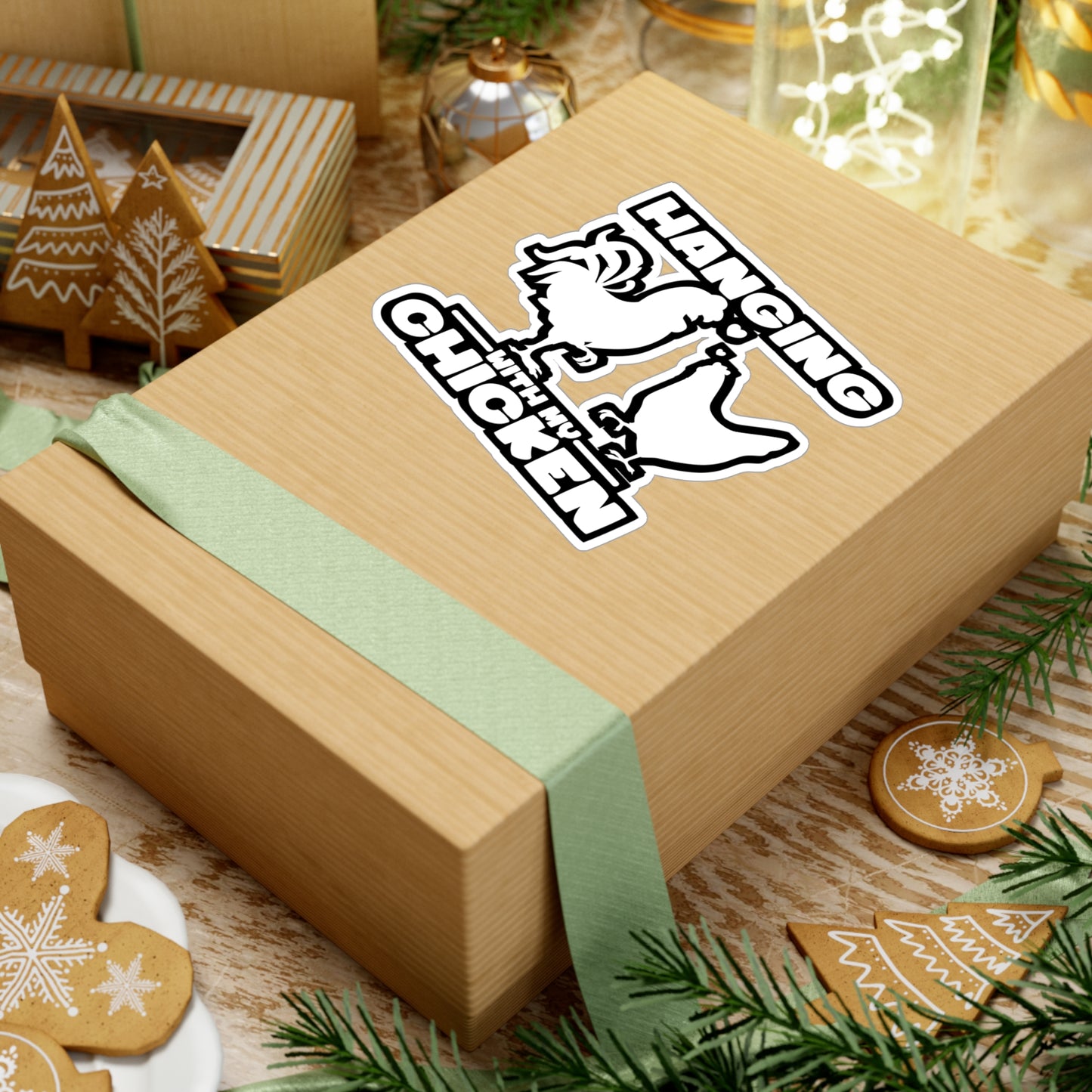 Hanging with My Chicken - Chicken Sticker for Car Window Laptop Sticker. Water Bottle Sticker, Vinyl Eggs Decal, Egg Sticker - Chicken Gift