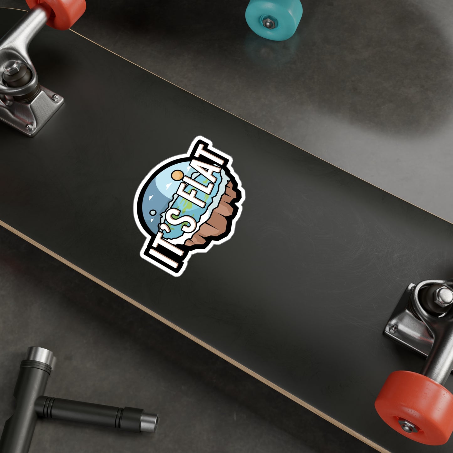 Its Flat - Flat earth Sticker for Wall, Laptop, Window, Truck, Car Flat earth Gift Vinyl Flat earther Decal Sticker