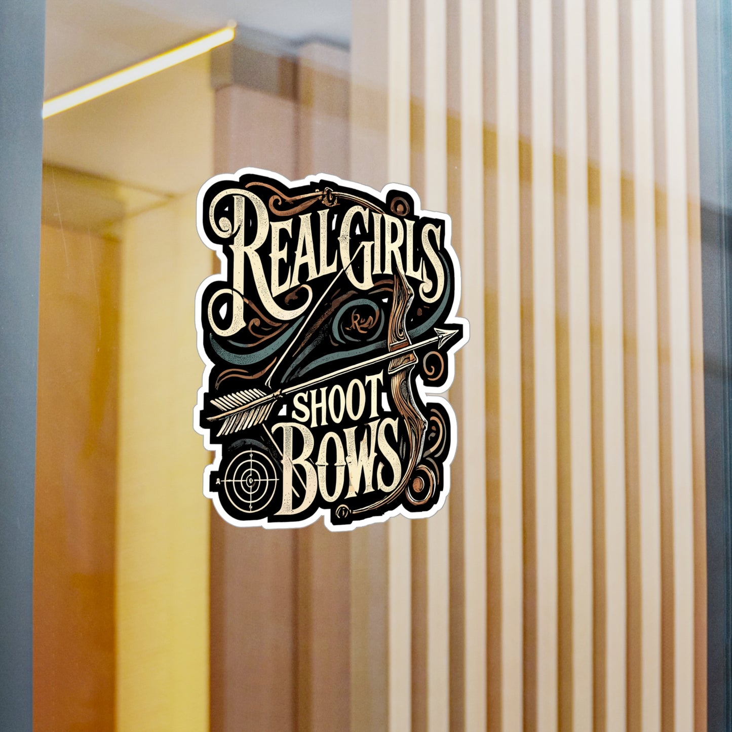 Real Girls Shoot Bows - Archery Sticker for Car Window Laptop Sticker. Water Bottle Sticker, Vinyl Bows Decal, Arrows Sticker - Archery Gift