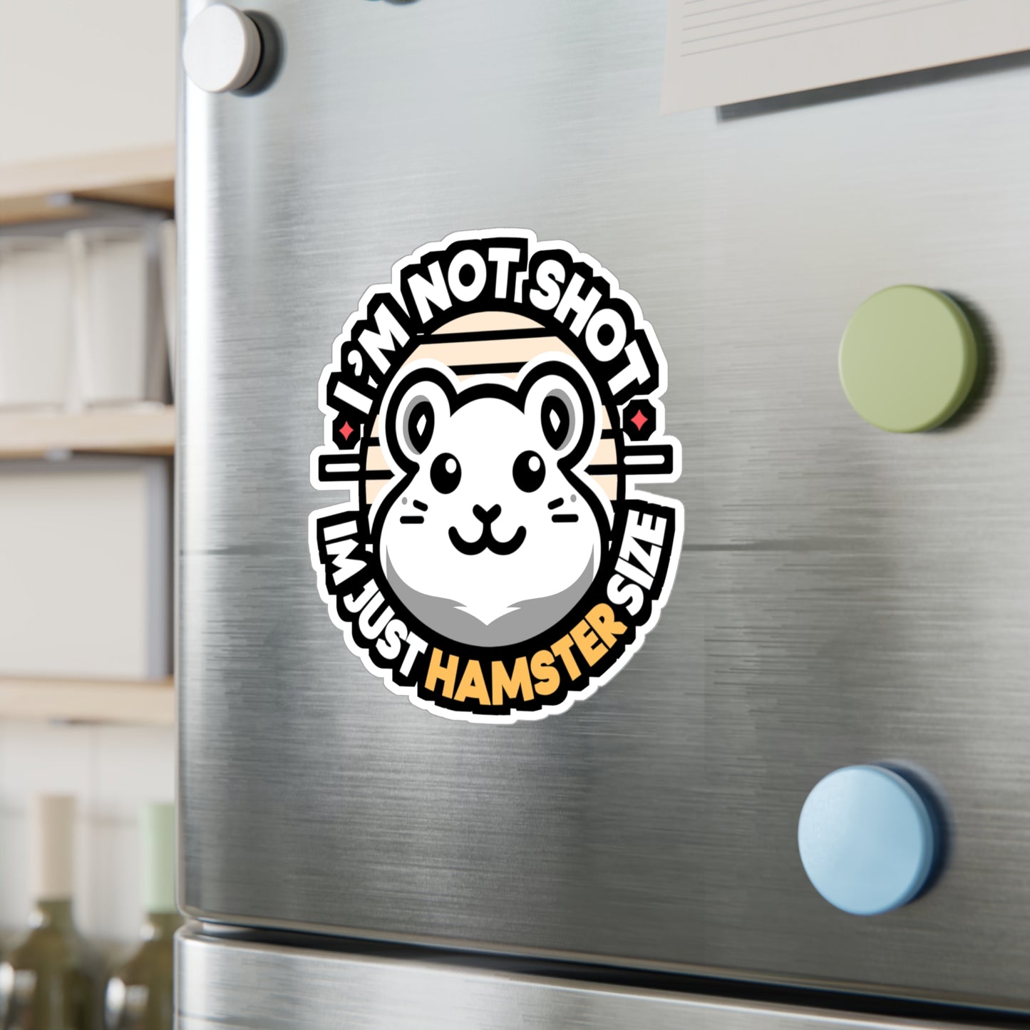 I'm Not Short I'm Just Hamster Size - Hamster Sticker for Window Laptop Sticker. Water Bottle Sticker, Vinyl Guinea pig Decal - Hamster Gift