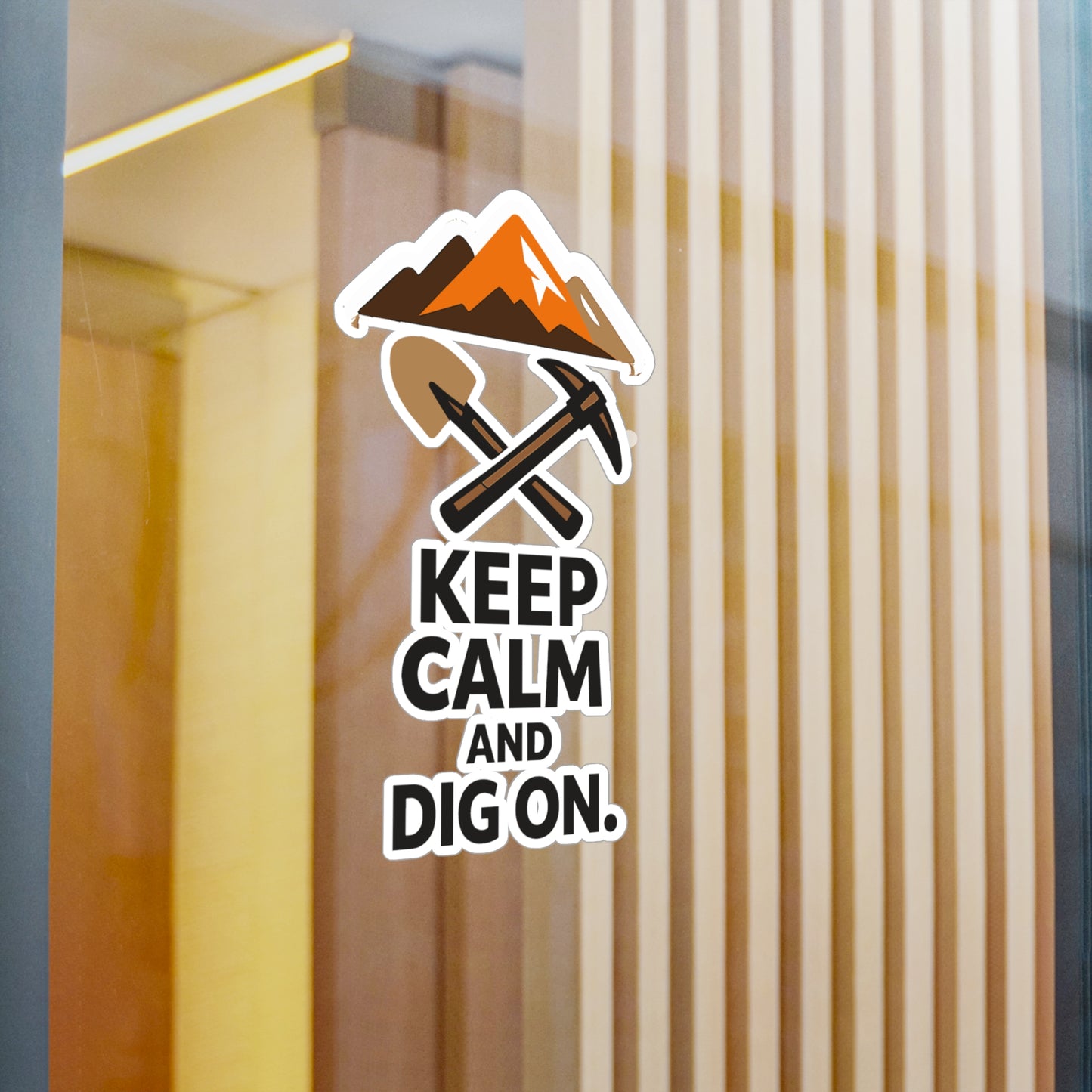 Geologie Sticker Keep Calm and Dig On Geology Rocks Minerals Tectonics Vinyl Waterproof Decals for Laptop Water Bottle