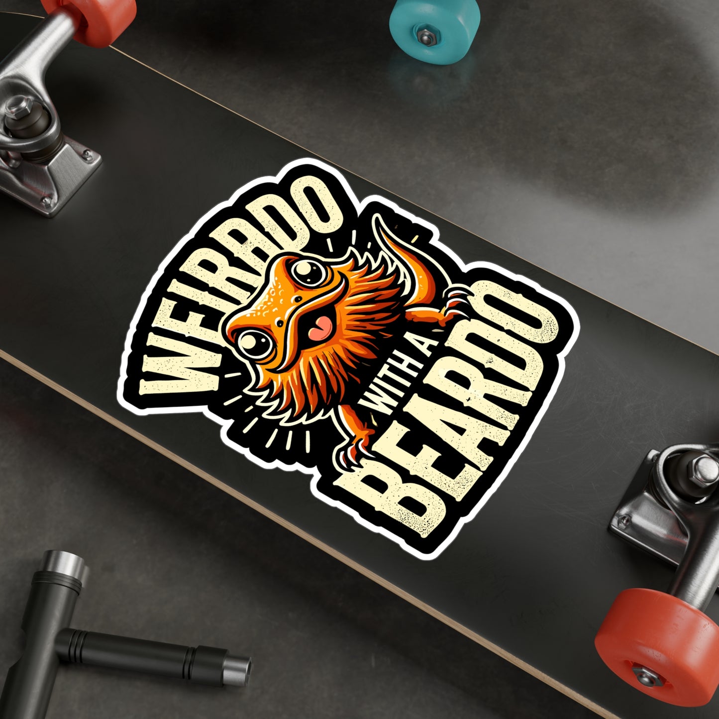 Weirdo With A Beardo - Lizards Sticker for Laptop Sticker. Water Bottle Sticker, Vinyl Beardies Decal - Lizards Gift