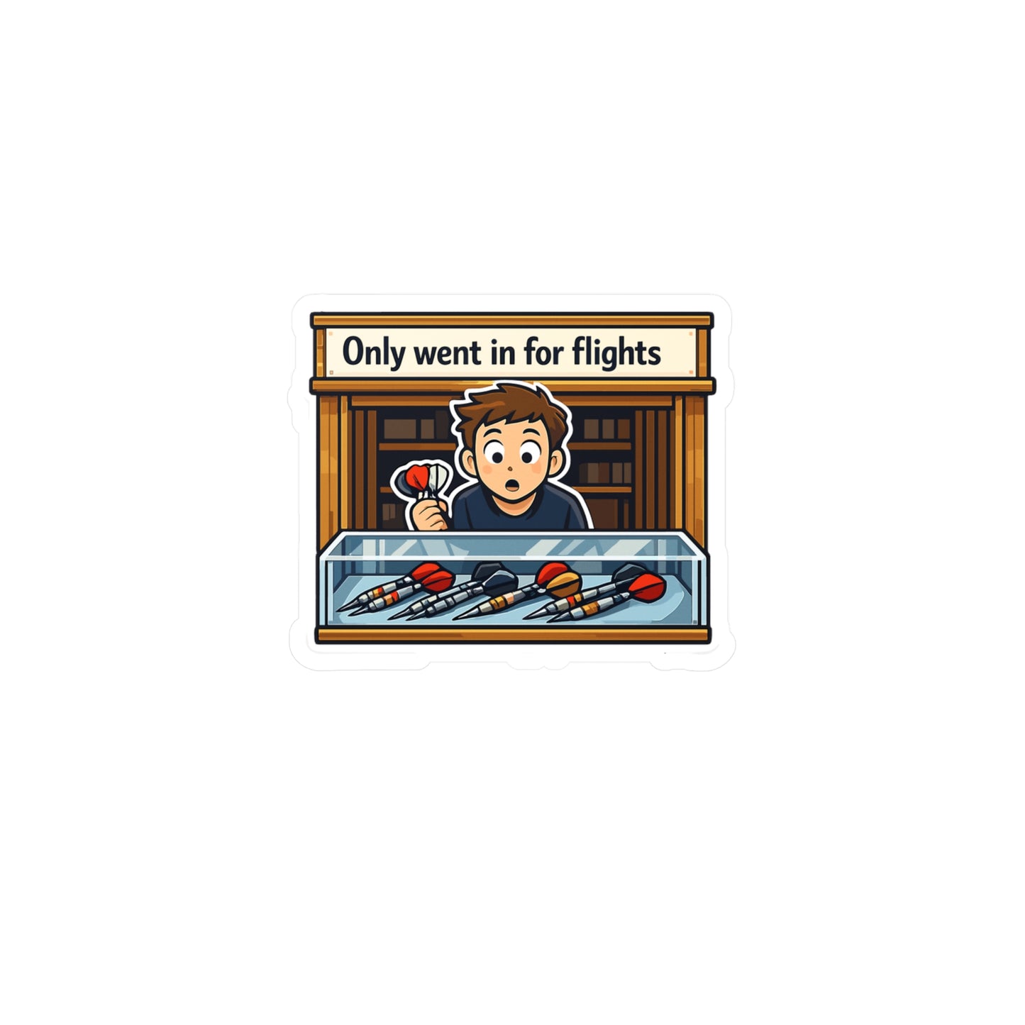 Dart Sticker 'Only Went in for Flights' Funny Drinking Team Dartboard Arrow Vinyl Waterproof Sticker Decals for Laptop Water Bottle