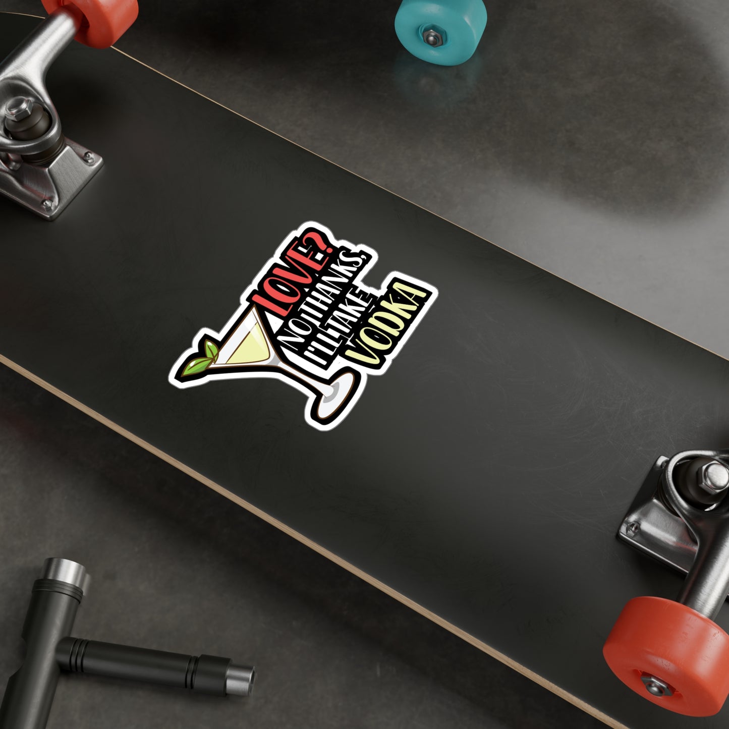 Love No Thanks I'll Take Vodka - Barkeeper Sticker for Wall, Laptop, Window, Truck, Car Barkeeper Gift Vinyl Bartender Decal Sticker