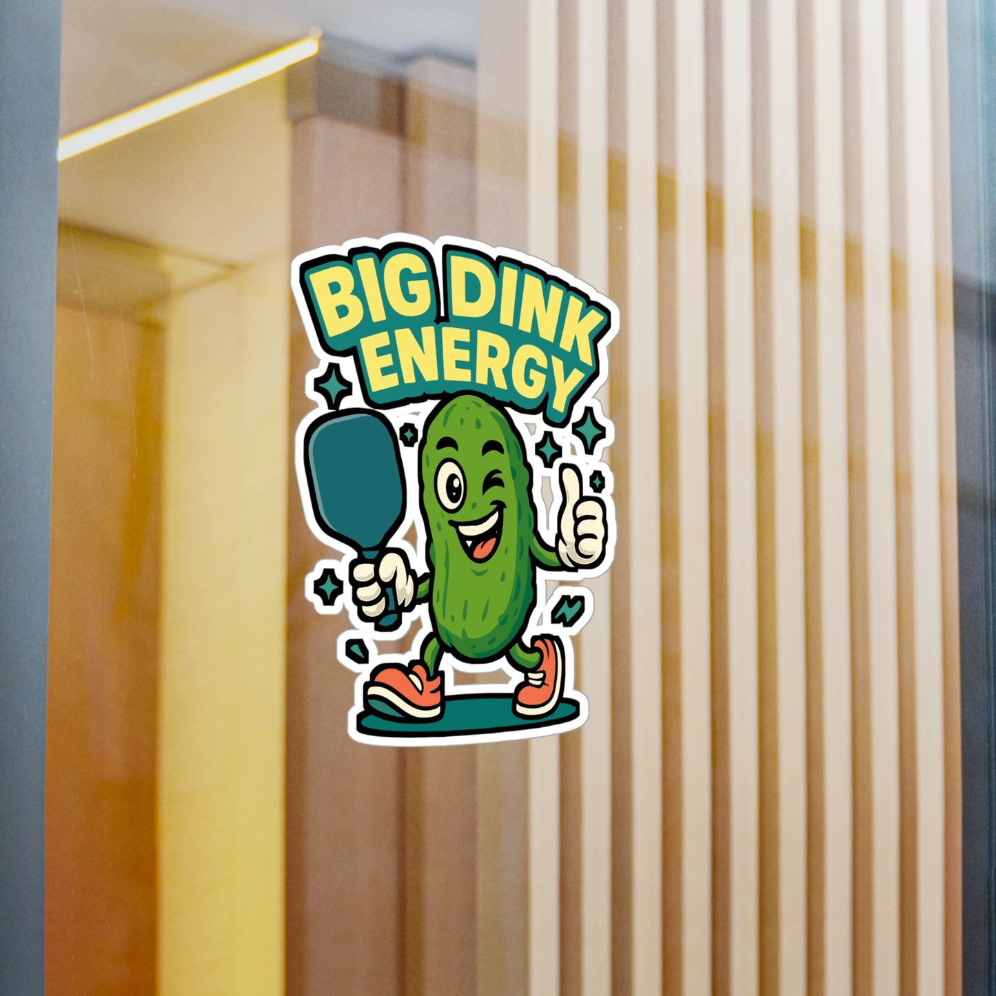 Pickleball Sticker – Big Dink Energy Decals, Funny Sportsmanship Paddle Pickle Design for Laptop, Water Bottle, Durable Vinyl