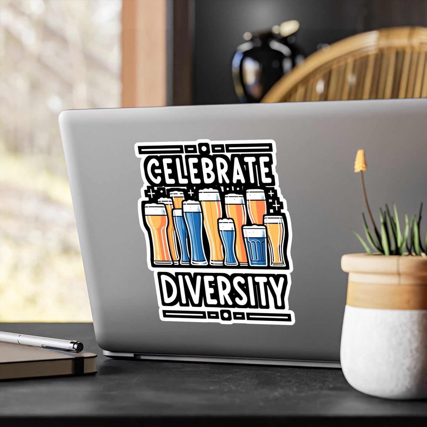 Celebrate Diversity - Craft-beer Sticker for Laptop Sticker. Water Bottle Sticker, Vinyl Virginia Decal - Craft-beer Gift