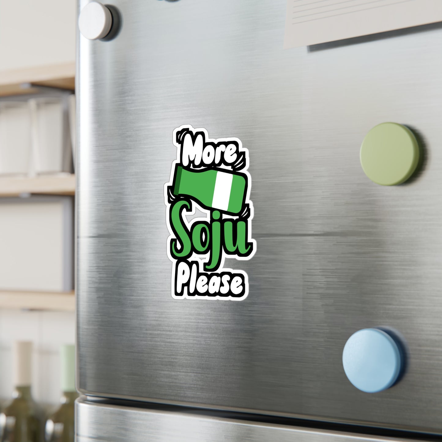 More Soju Please - Chef Sticker for Wall, Laptop, Window, Truck, Car Chef Gift Vinyl Cooking Decal Sticker