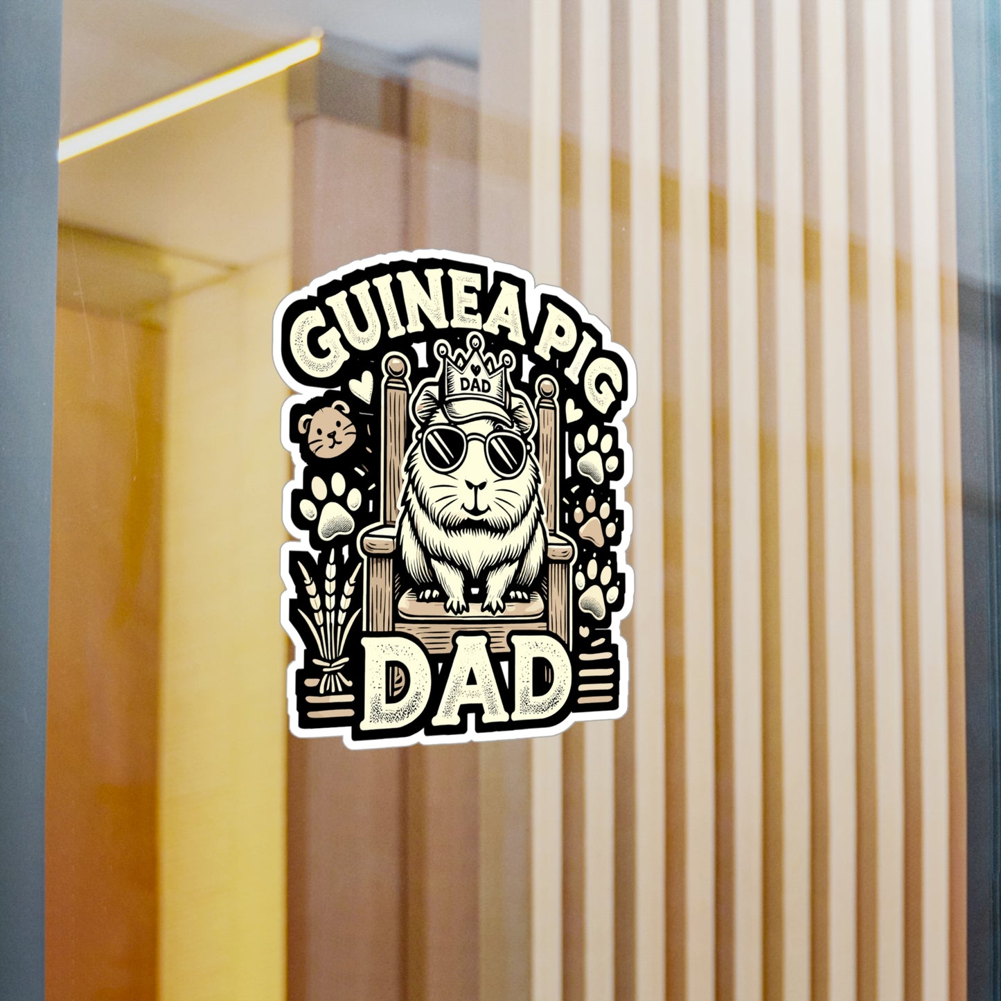 Guinea Pig Dad - Guinea pig Sticker for Laptop Sticker. Water Bottle Sticker, Vinyl Animal Decal - Guinea pig Gift
