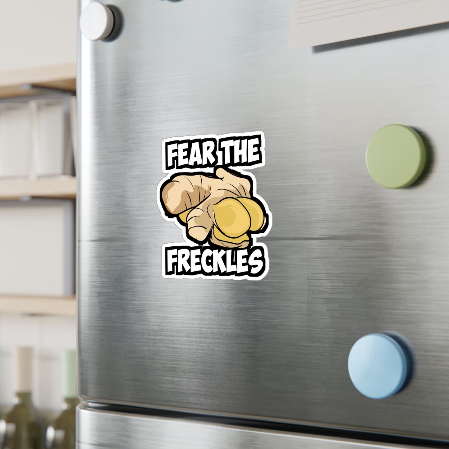 Fear The Freckles - Redhead Sticker for Car Window Laptop Sticker. Water Bottle Sticker, Vinyl Blonde Decal, Brunette Sticker - Redhead Gift