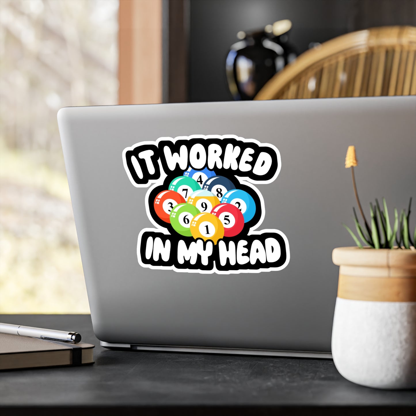 It Worked In My Head - Billiards Sticker for Wall, Laptop, Window, Truck, Car Billiards Gift Vinyl Pool Decal Sticker