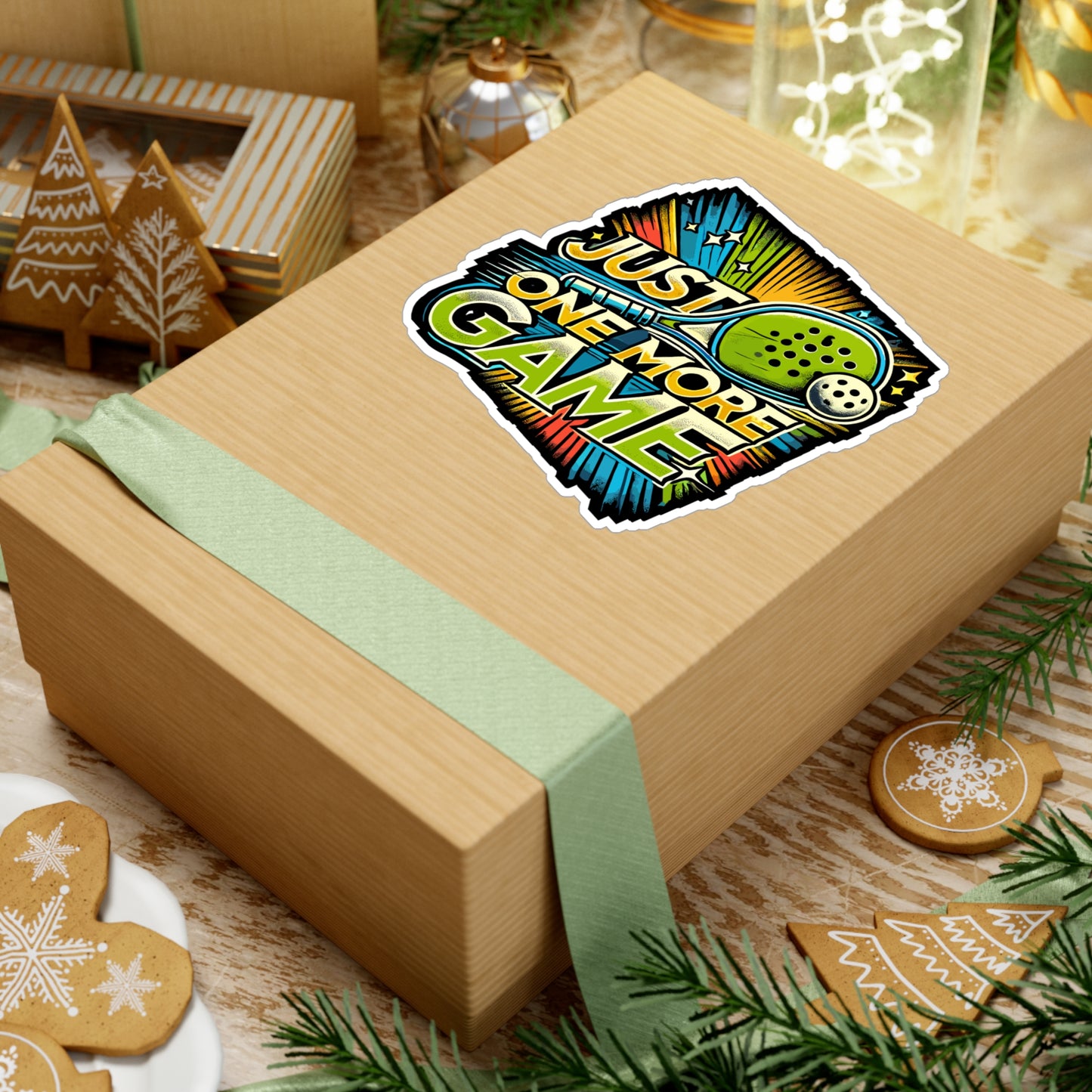 Just One More Game - Pickleball Sticker for Laptop Sticker. Water Bottle Sticker, Vinyl Dink Decal - Pickleball Gift