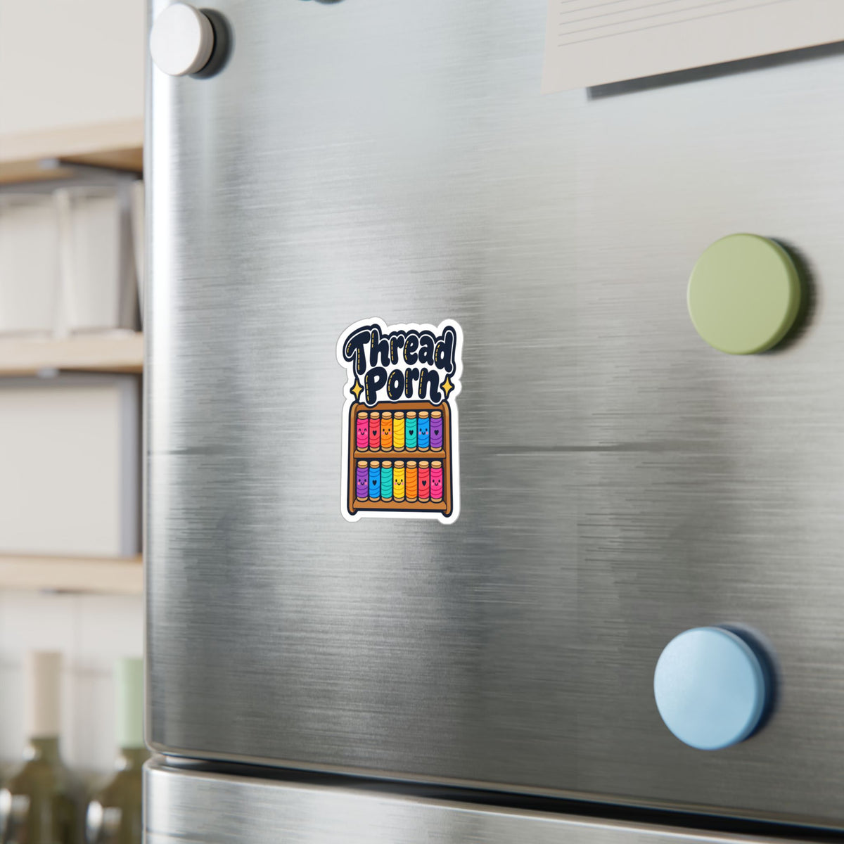 Embroidery Sticker with Thread Porn Design - Needlework and Stitching decals for Crafting Fans, Laptops and Water Bottles