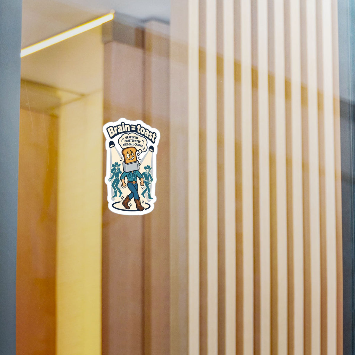 Line Dance Sticker - Brain = Toast Design for the Country-Life Dancer, Western Decals for Laptop and Water Bottle