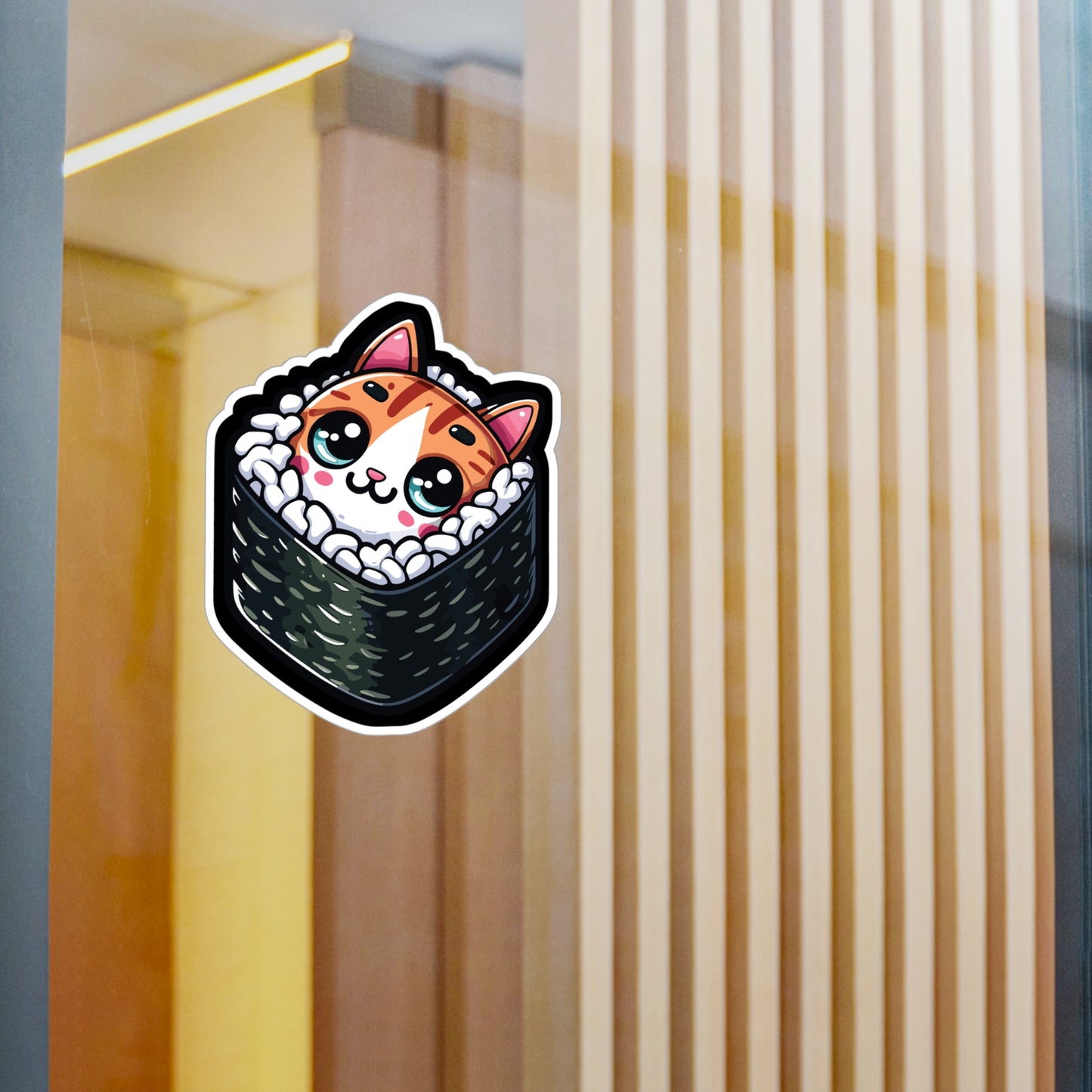 Sushi Cat - Sushi Sticker for Car Laptop Sticker. Water Bottle Sticker, Vinyl Fish Decal, Rolls Sticker - Sushi Gift