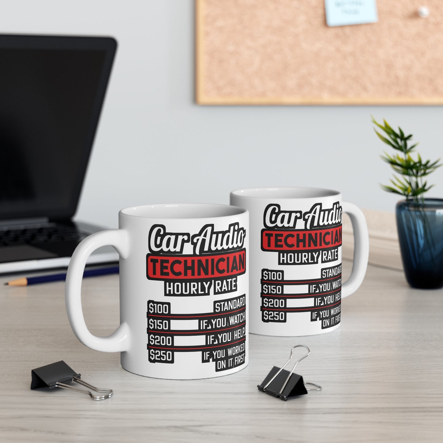 Car Audio Technician Hourly Rate - Car-stereo Mug for Coffee 11oz. Car-stereo Cup, White ceramic, Car-audio Mug - Car-stereo Gift