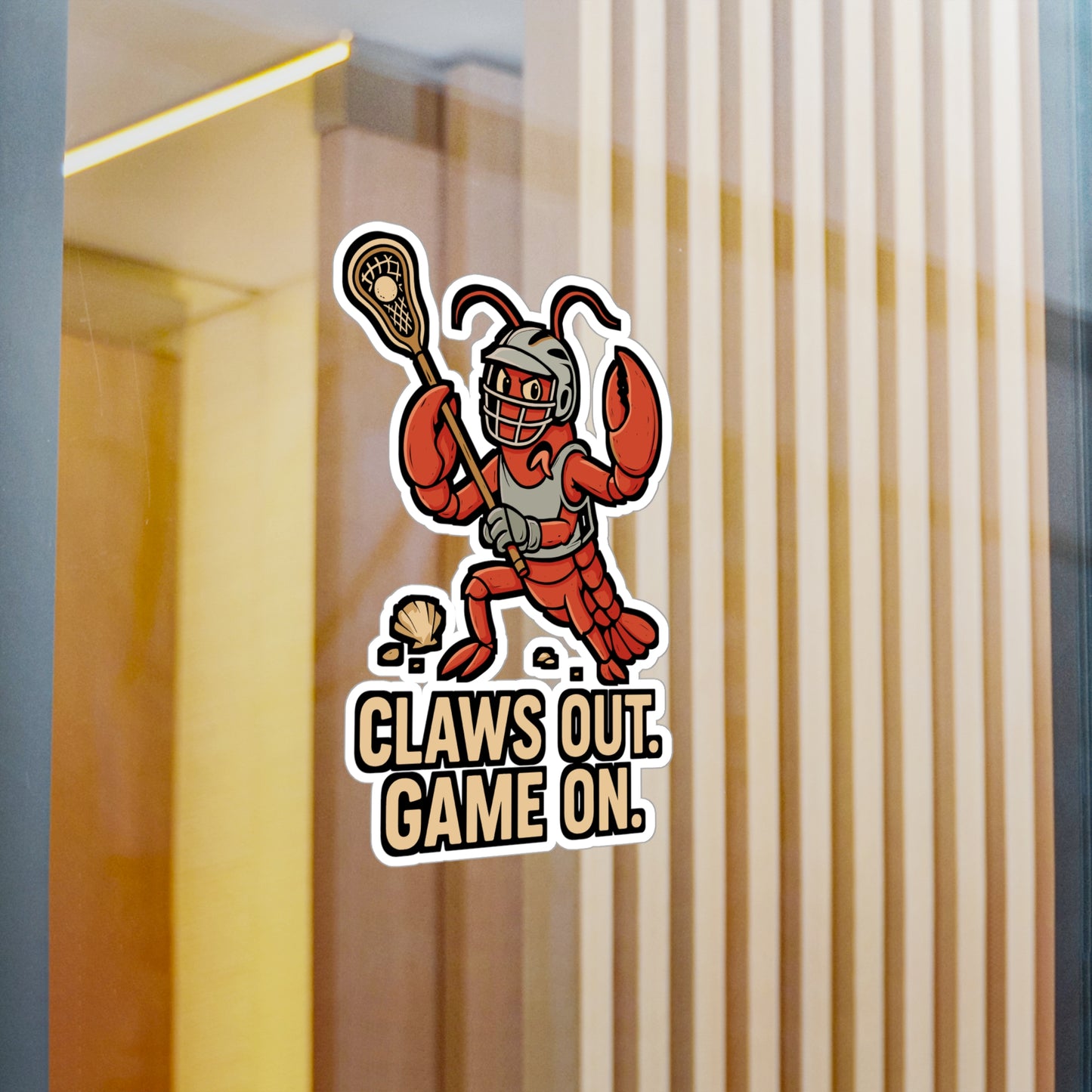 Claws Out. Game On. - Lacrosse Sticker for Water Bottle, Laptop - Gift for Players & Fans