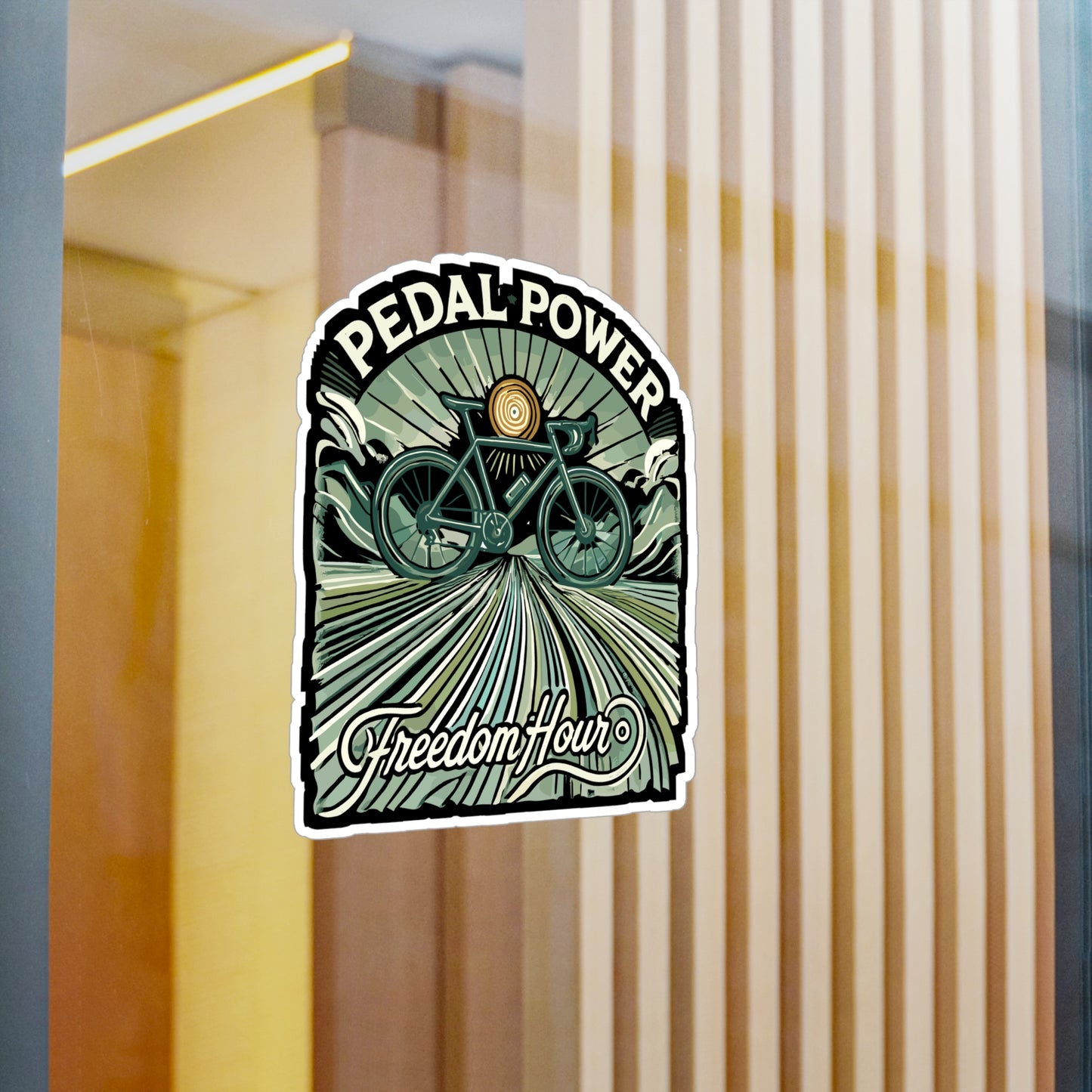 Pedal Power Freedom Hour - Cycling Sticker for Laptop Sticker. Water Bottle Sticker, Vinyl Biking Decal - Cycling Gift
