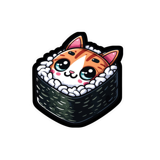 Sushi Cat - Sushi Sticker for Car Laptop Sticker. Water Bottle Sticker, Vinyl Fish Decal, Rolls Sticker - Sushi Gift