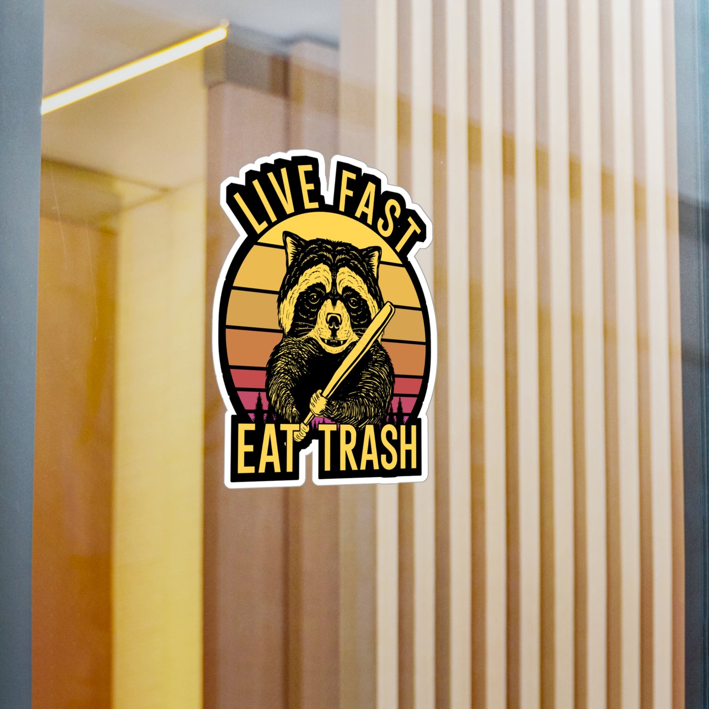 Live Fast Eat Trash - Camping Sticker for Wall, Laptop, Window, Truck, Car Camping Gift Vinyl Camping ground Decal Sticker