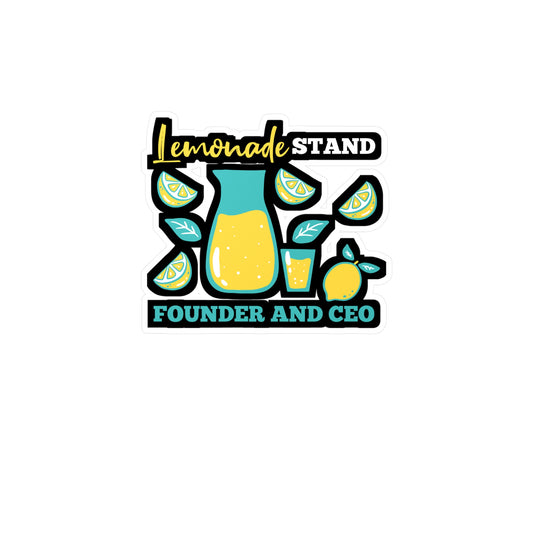 Lemonade Stand Founder And CEO - Lemonade Sticker for Laptop Sticker. Water Bottle Sticker, Vinyl Lemon Decal - Lemonade Gift