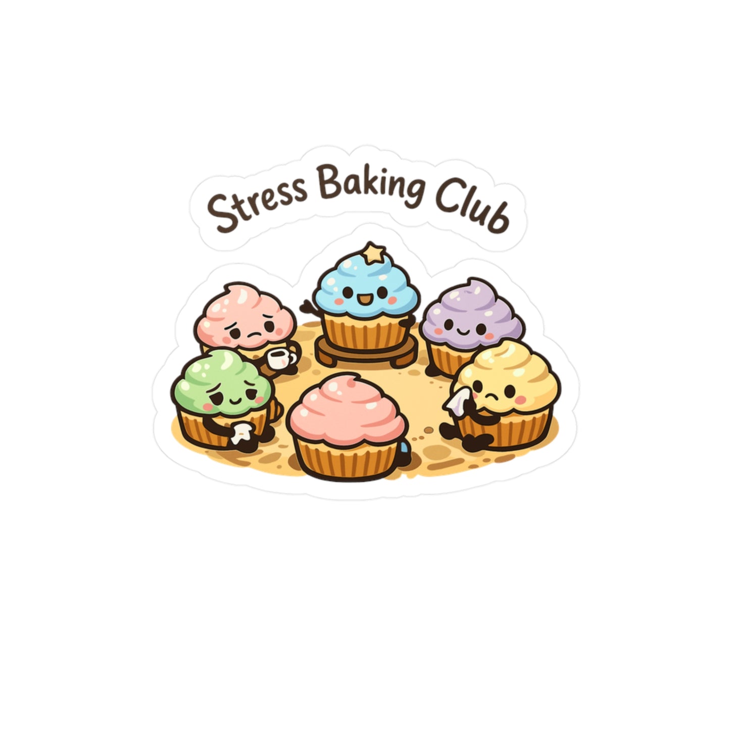 Baking Sticker Stress Baking Club Design Funny Sourdough Baker Decals Waterproof Vinyl for Laptop or Water Bottle