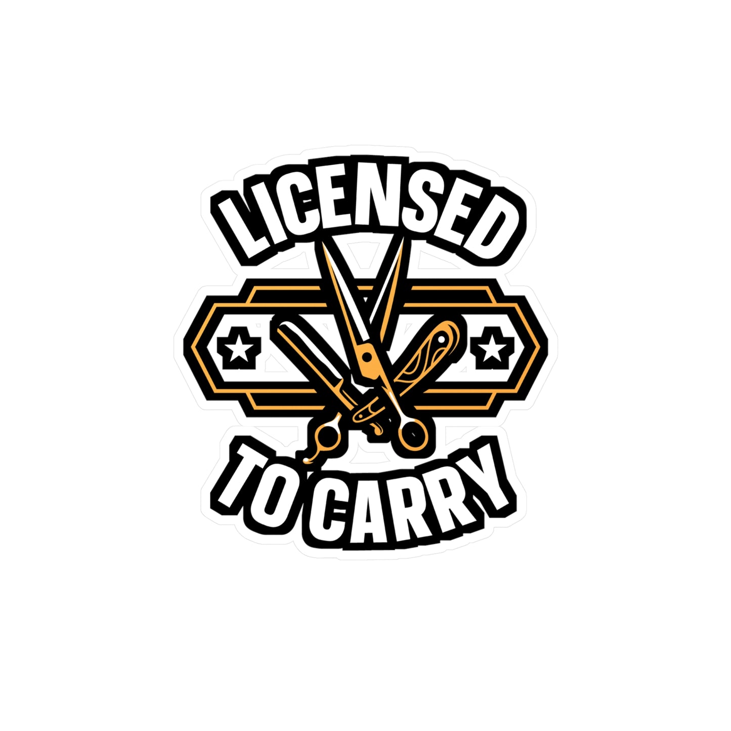 Licensed To Carry - Hairdresser Sticker for Laptop Sticker. Water Bottle Sticker, Vinyl Brushing Decal - Hairdresser Gift