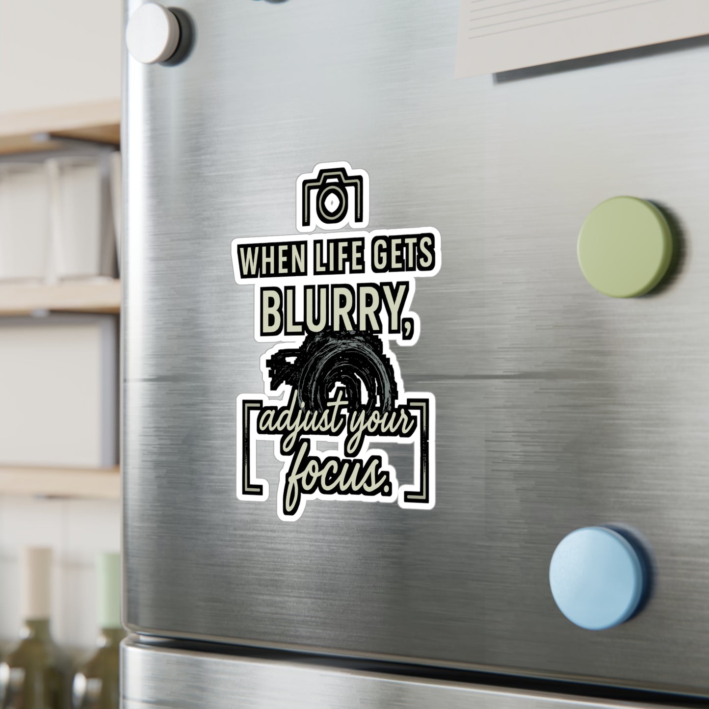 Photography Sticker – "When Life Gets Blurry, Adjust Your Focus" Decals for Laptop, Water Bottle, Waterproof Vinyl, Perfect Photographer Gift, Picture & Image Accessory