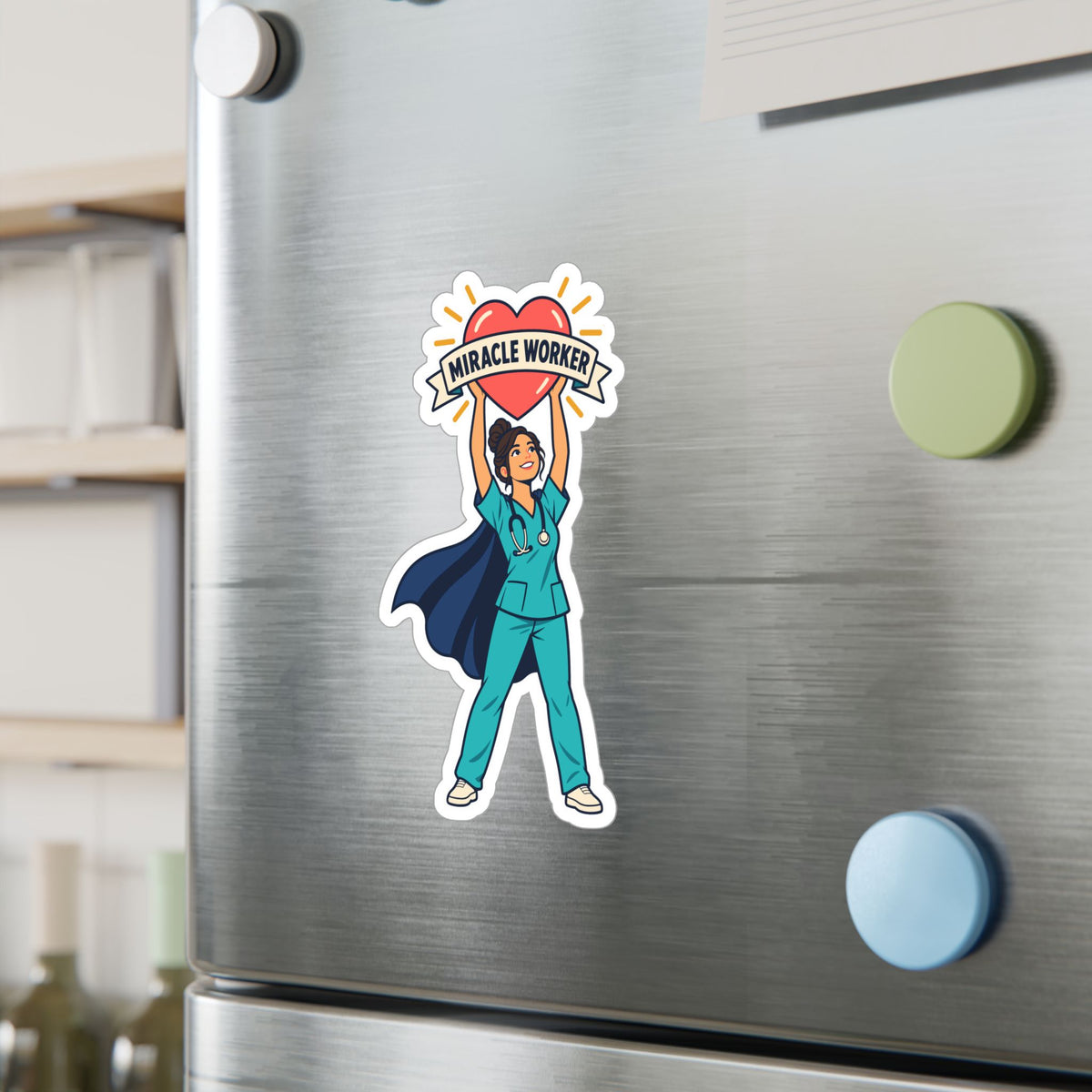 Nurse Sticker, Miracle Worker Vinyl Decals for Nursing Students, Laptop and Water Bottle