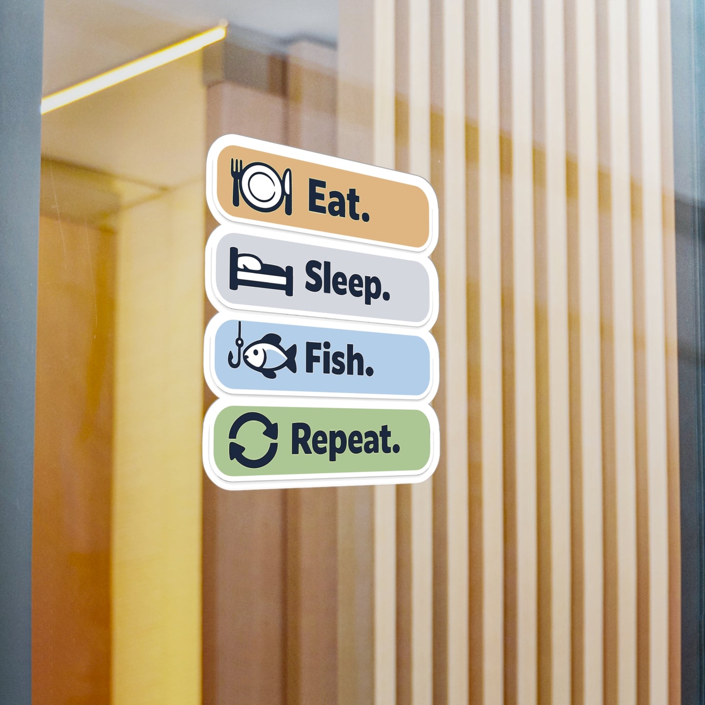 Fishing Sticker Eat. Sleep. Fish. Repeat. Waterproof Vinyl Decals for Laptop Water Bottle Angling Lake Boating Lovers